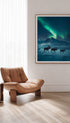 Moose under Aurora Animal Photography Poster Mockup