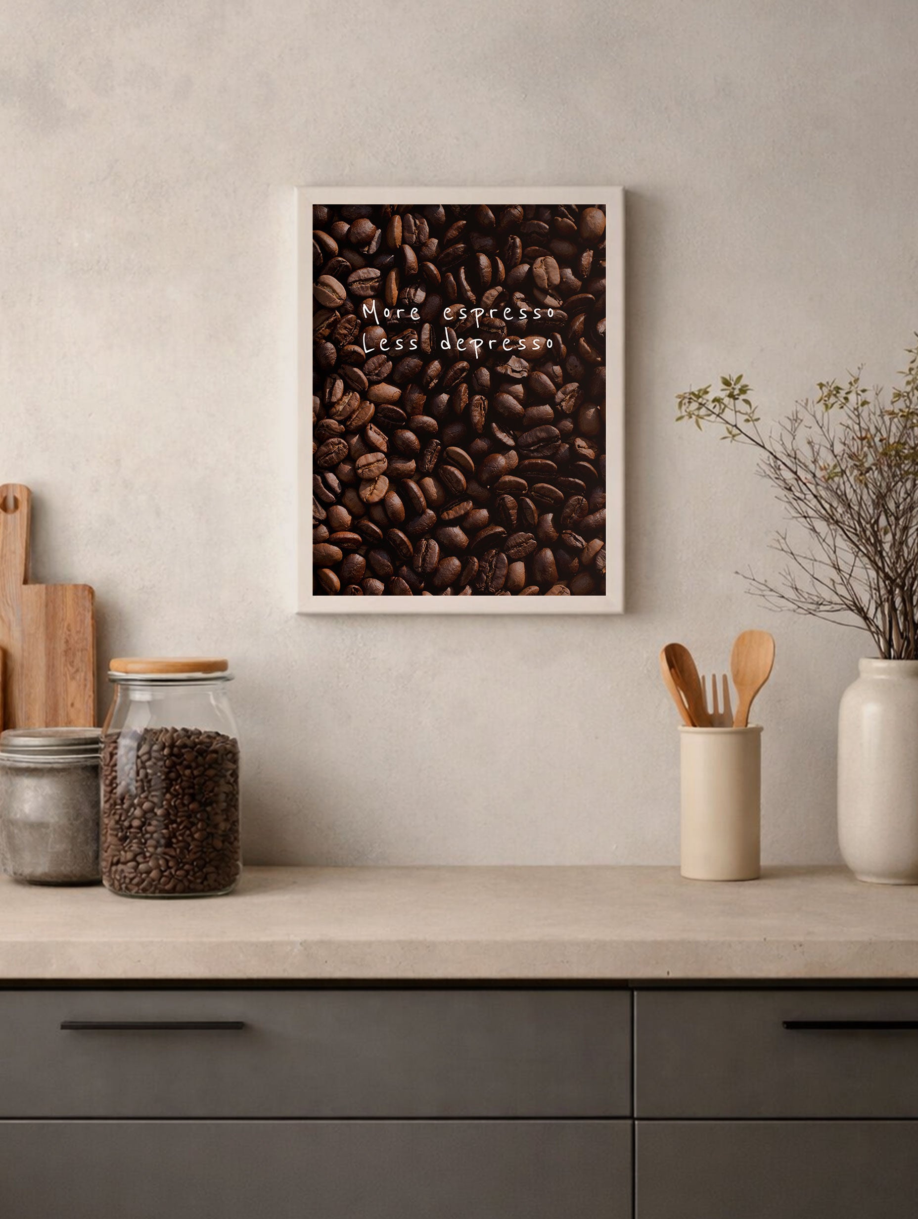More espresso Less depresso Coffee Artwork Mockup