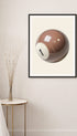 Number One Billiard Ball Minimalist Poster Mockup