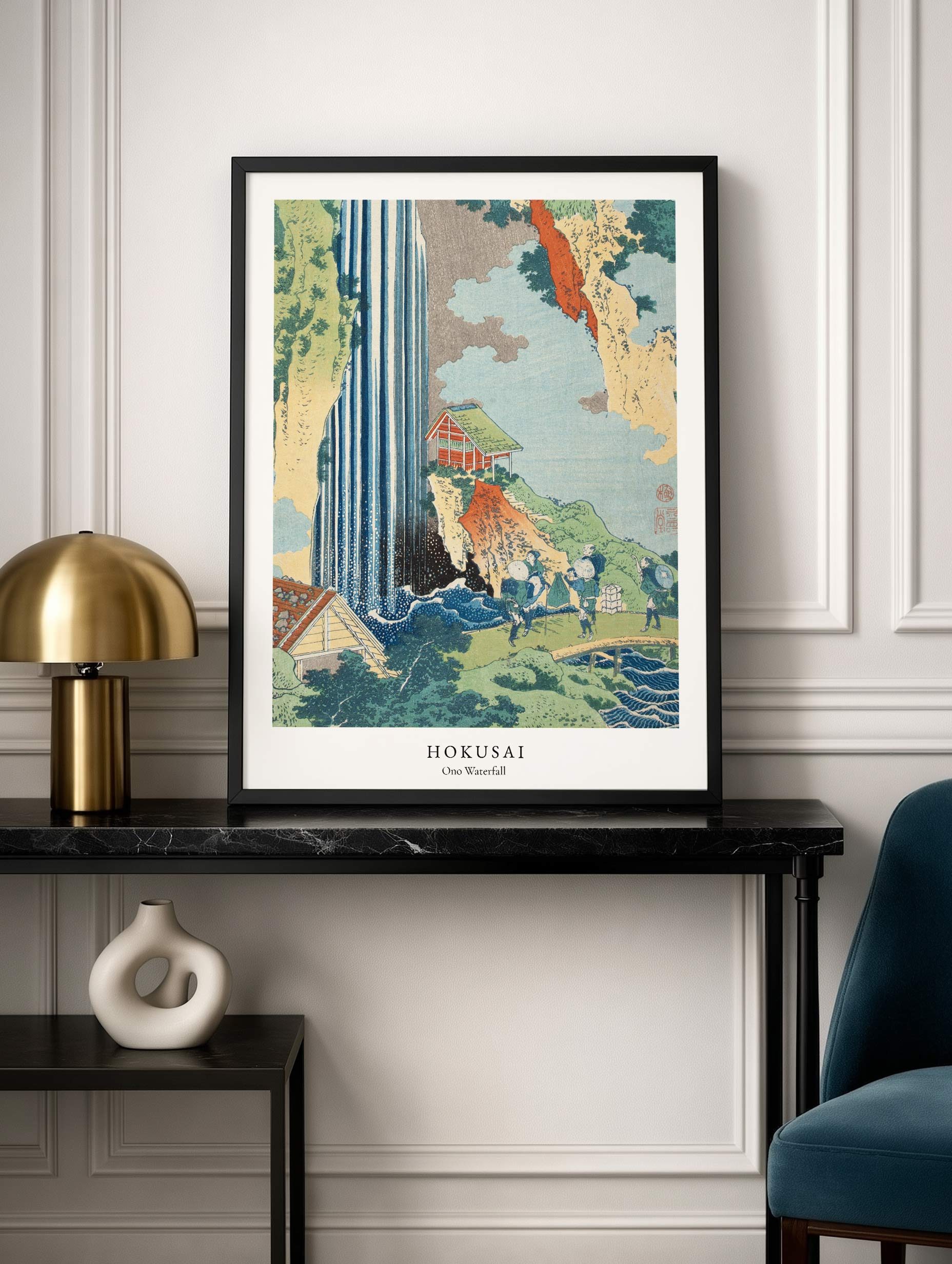 Ono Waterfall on Kisokaidō Road - Hokusai Mockup