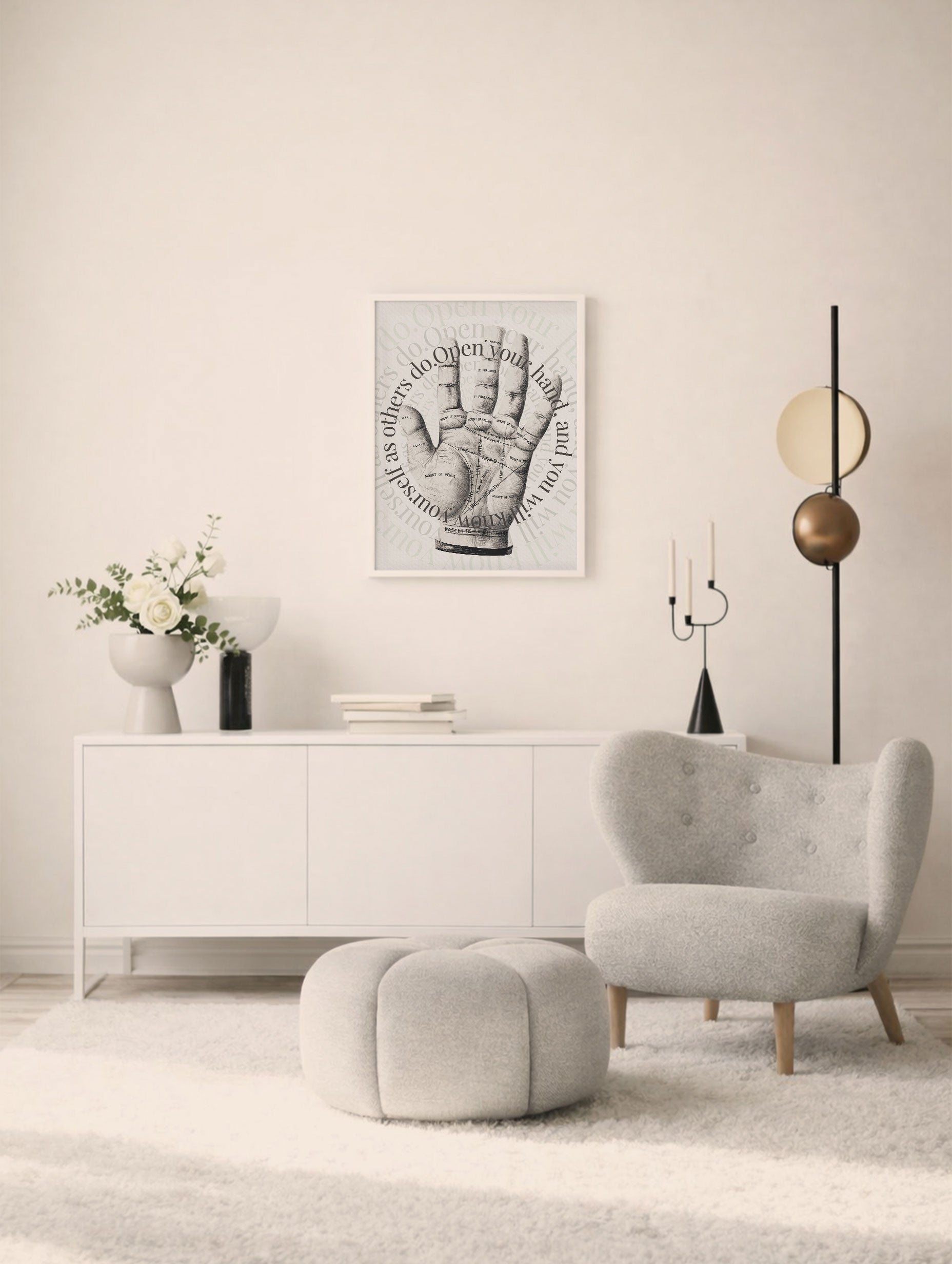 Open Your Hand, Palm Reading Spiritual Poster Mockup
