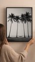 Palm Trees Black and White Botanical Poster Mockup