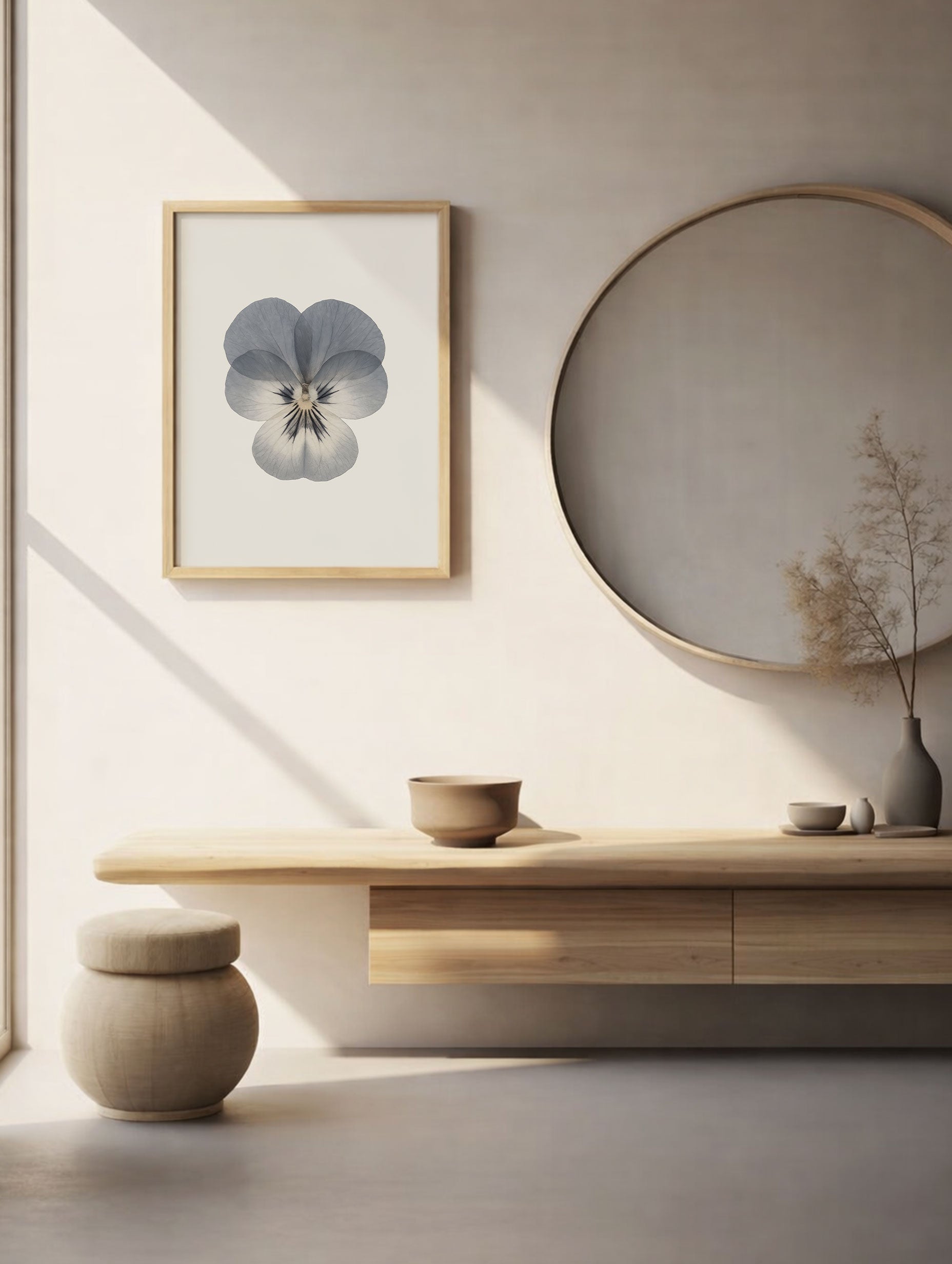 Kunsttrykk med stemorsblomst