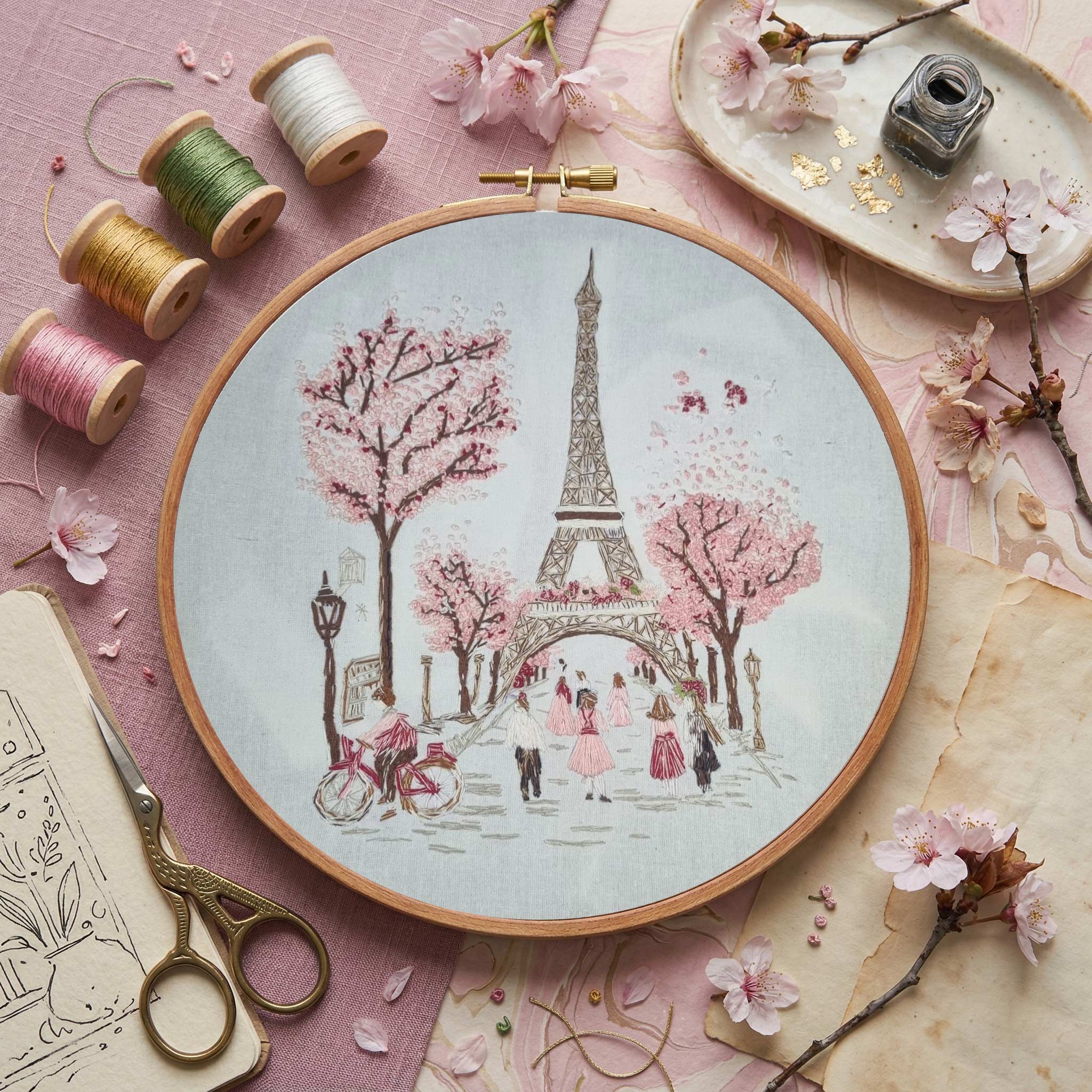 Paris Blossom Embroidery Design
