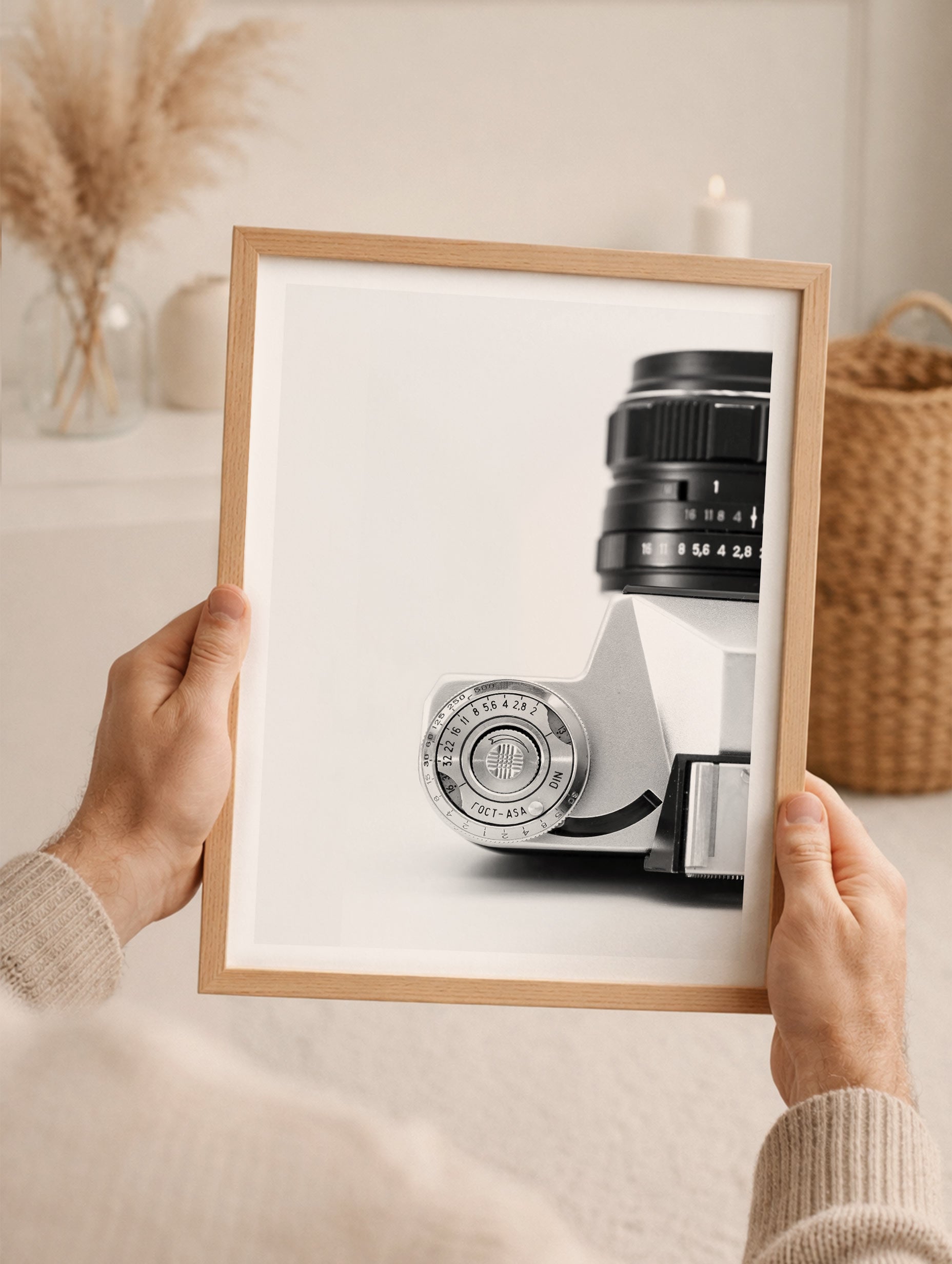 Pentax SL Film Camera Vintage Poster Mockup