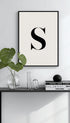 Personalized Letter S Minimalist Typography Poster Mockup
