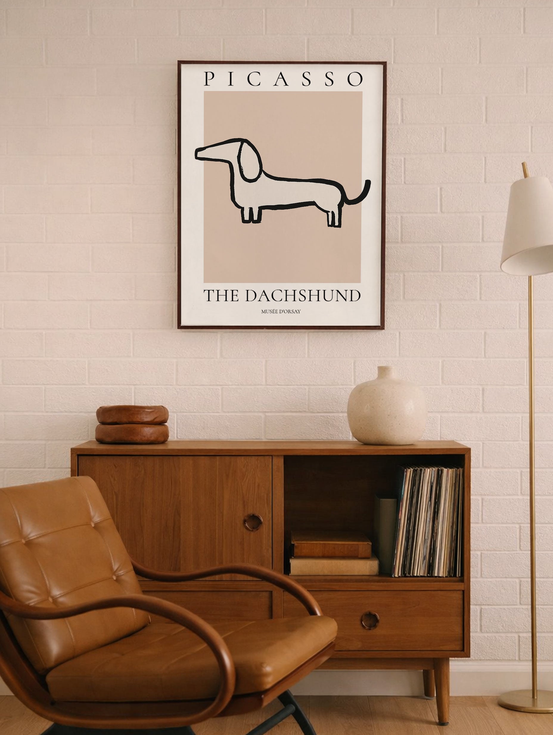 Picasso Dachshund Animal Poster Mockup