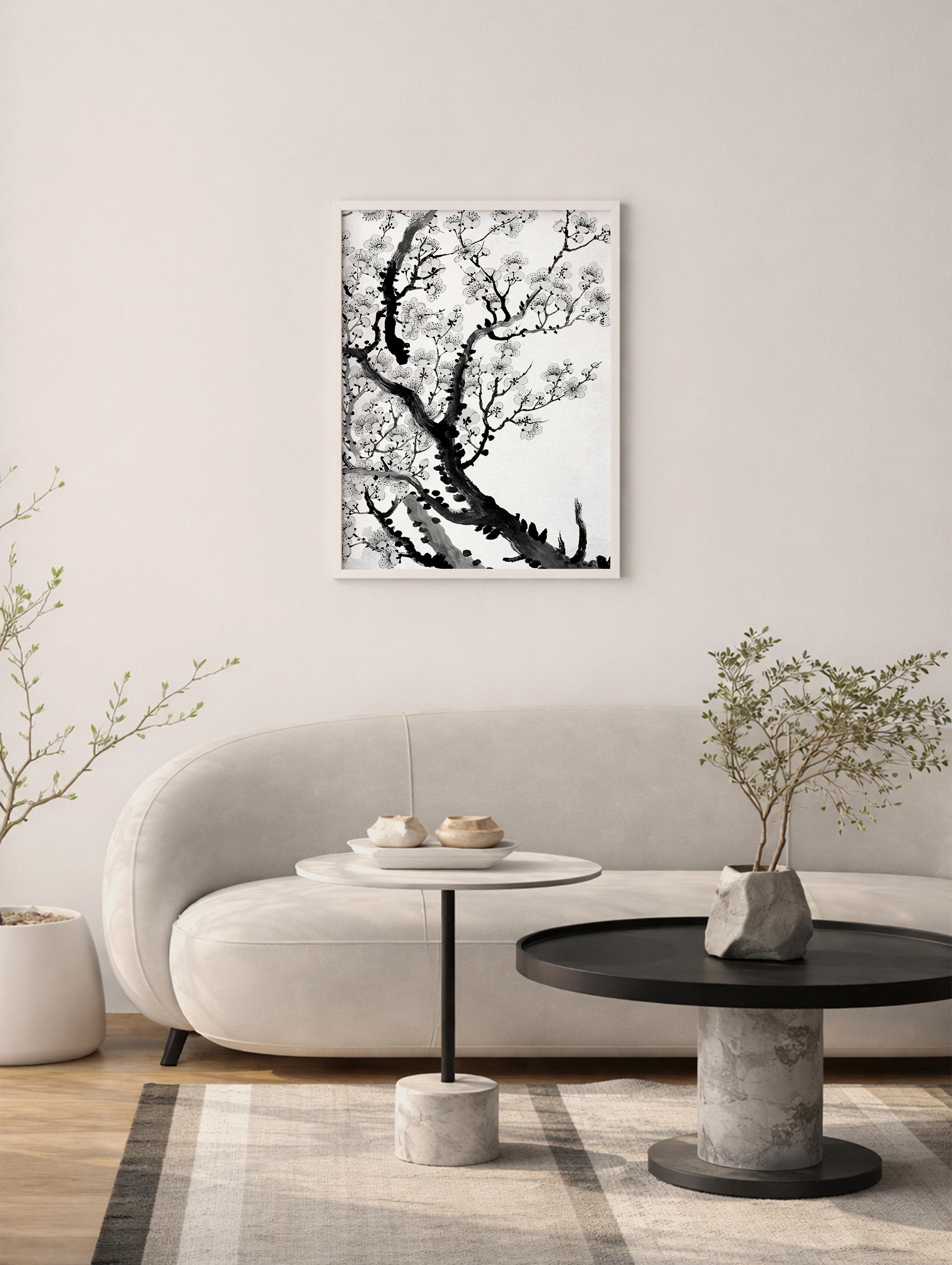 Plum Blossom Japanese Art Print Mockup