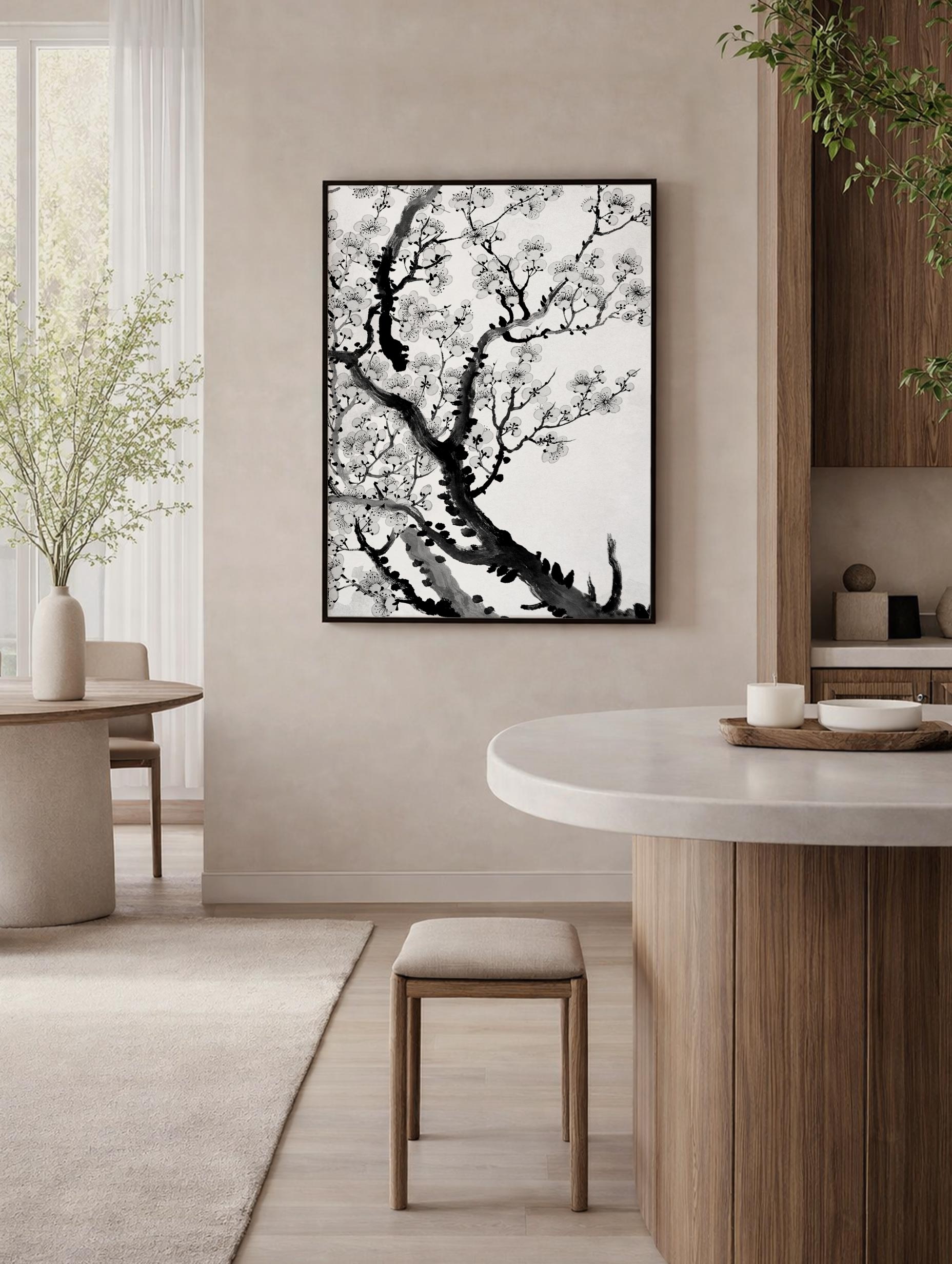 Plum Blossom Japanese Art Print Mockup