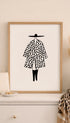 Polka Dot Figure Black and White Poster Mockup