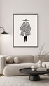 Polka Dot Figure Black and White Poster Mockup
