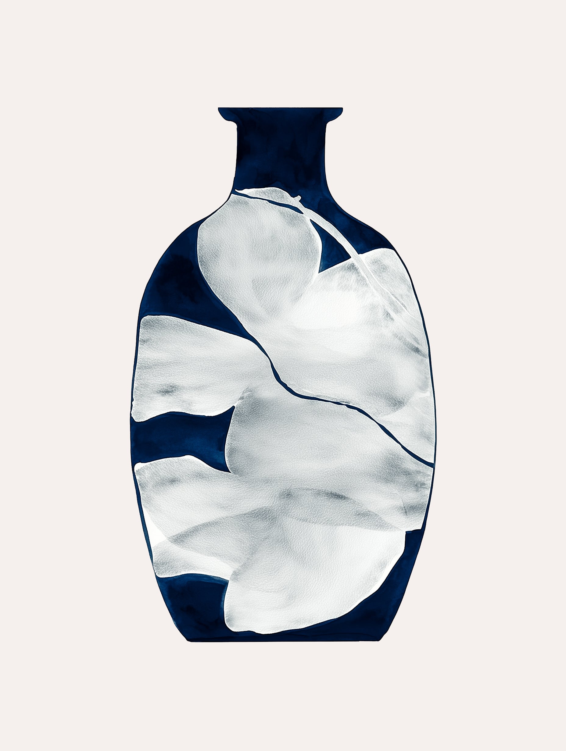 Abstrakt blå vase minimalistisk kunsttrykk