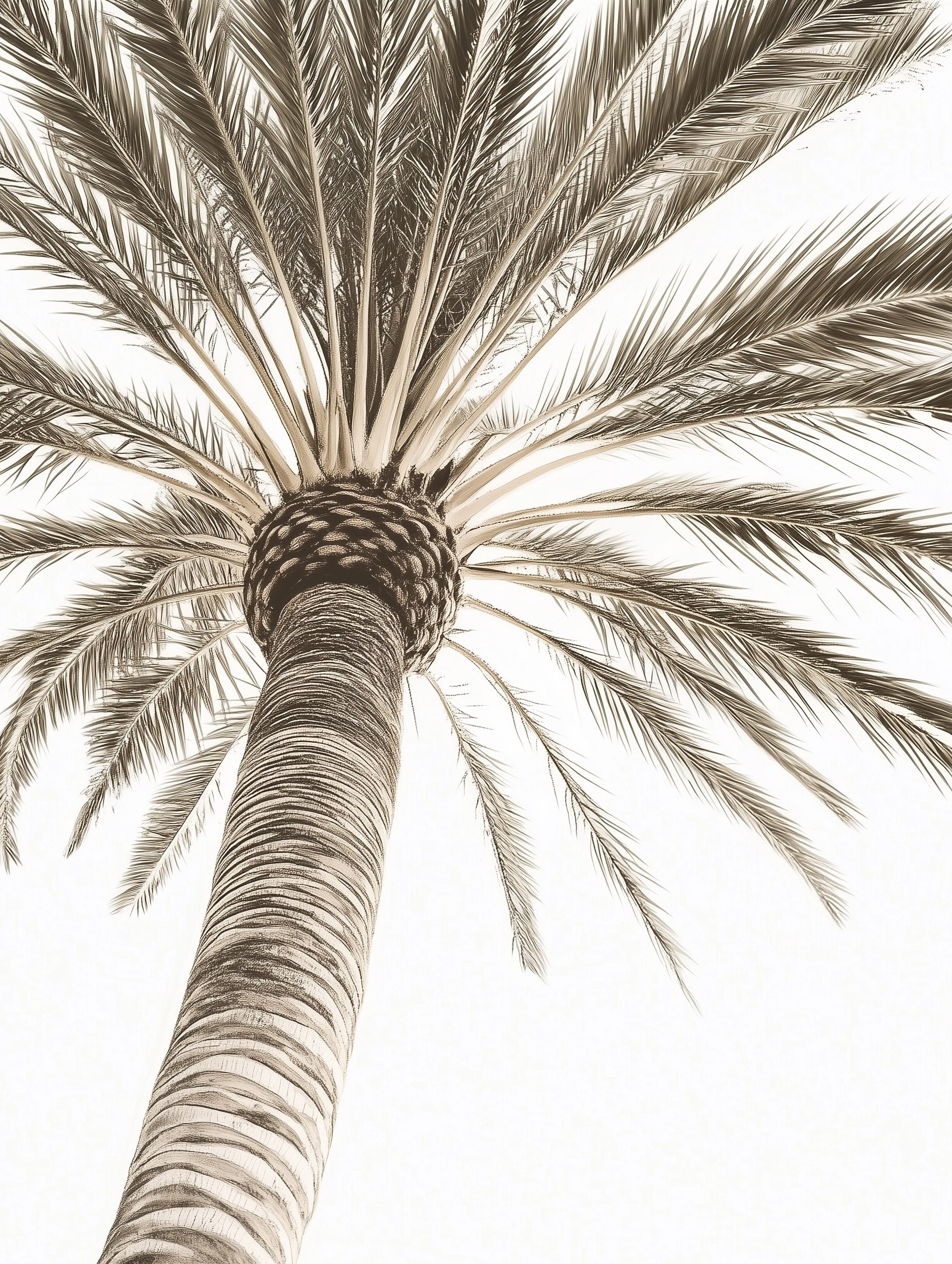 Canary Island Date Palm Botanical Poster