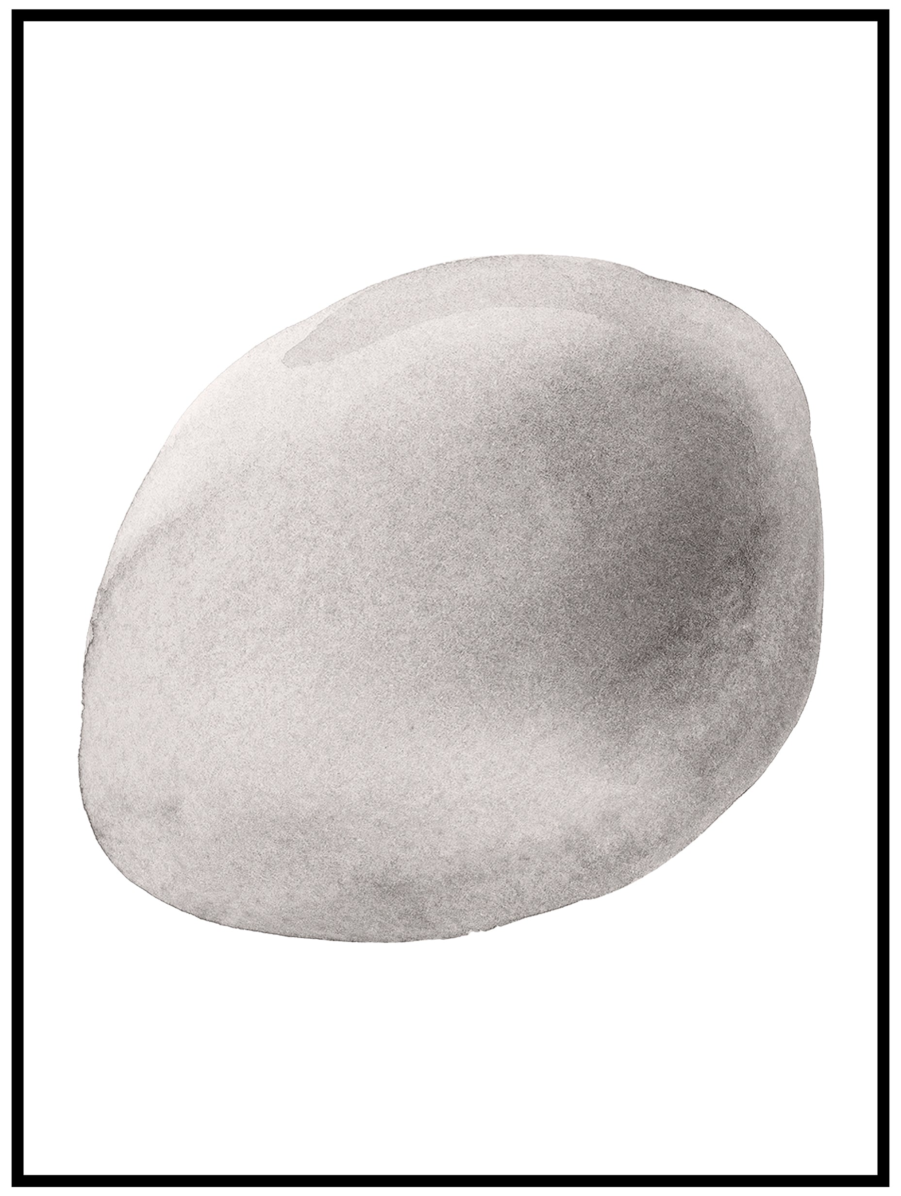 Minimalistisk kunsttrykk med grå stein