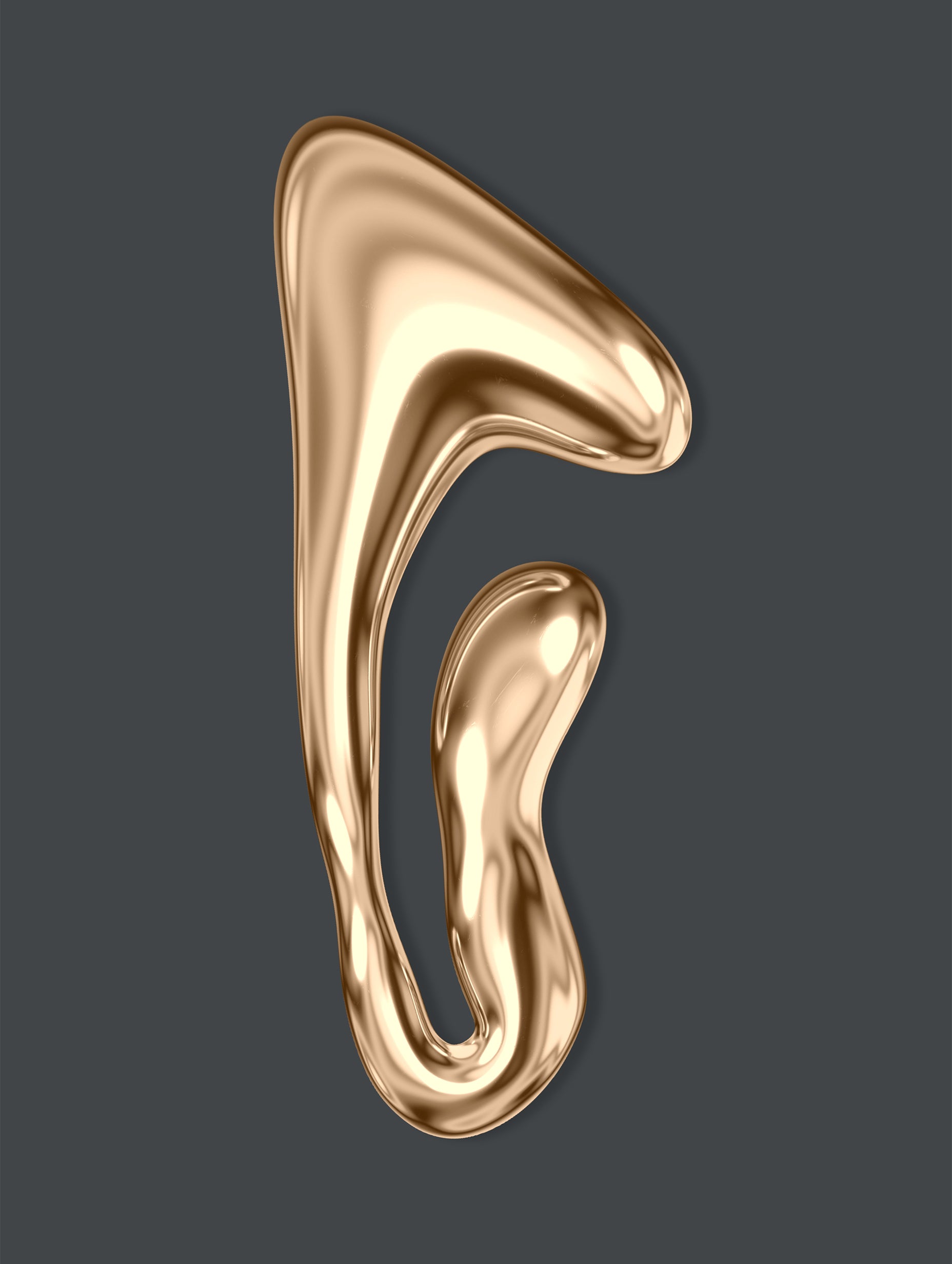 Liquid Metal Shape Illustration Poster No 2