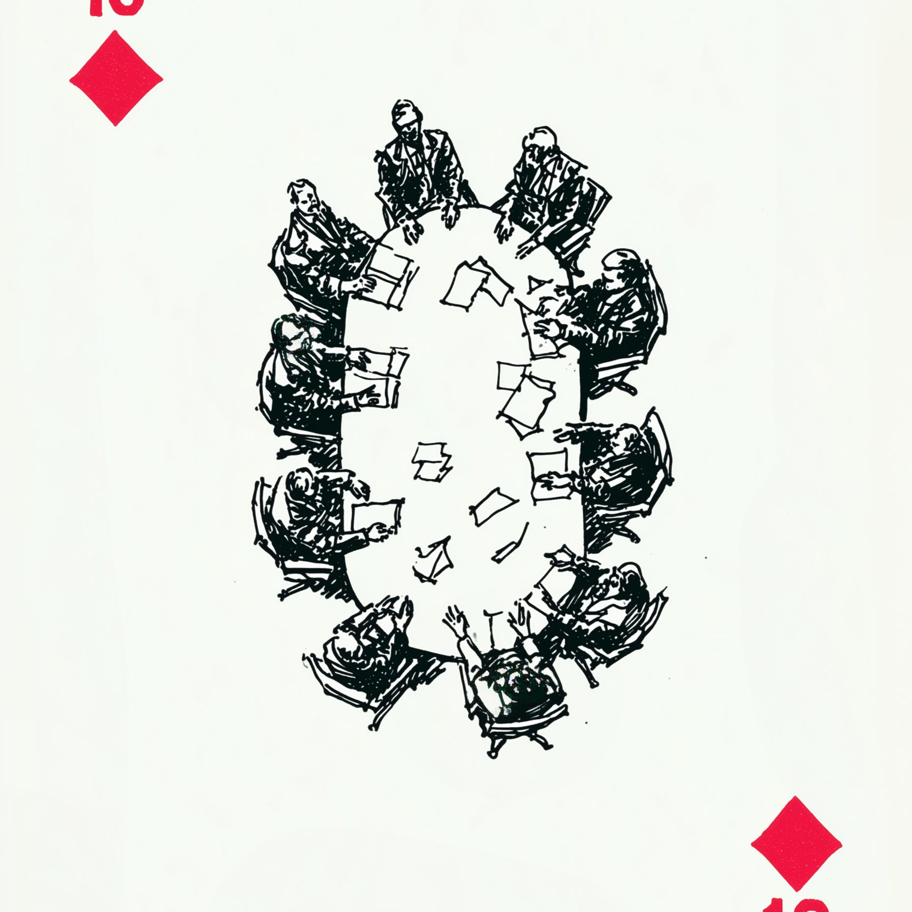 Round Table Illustration Poster