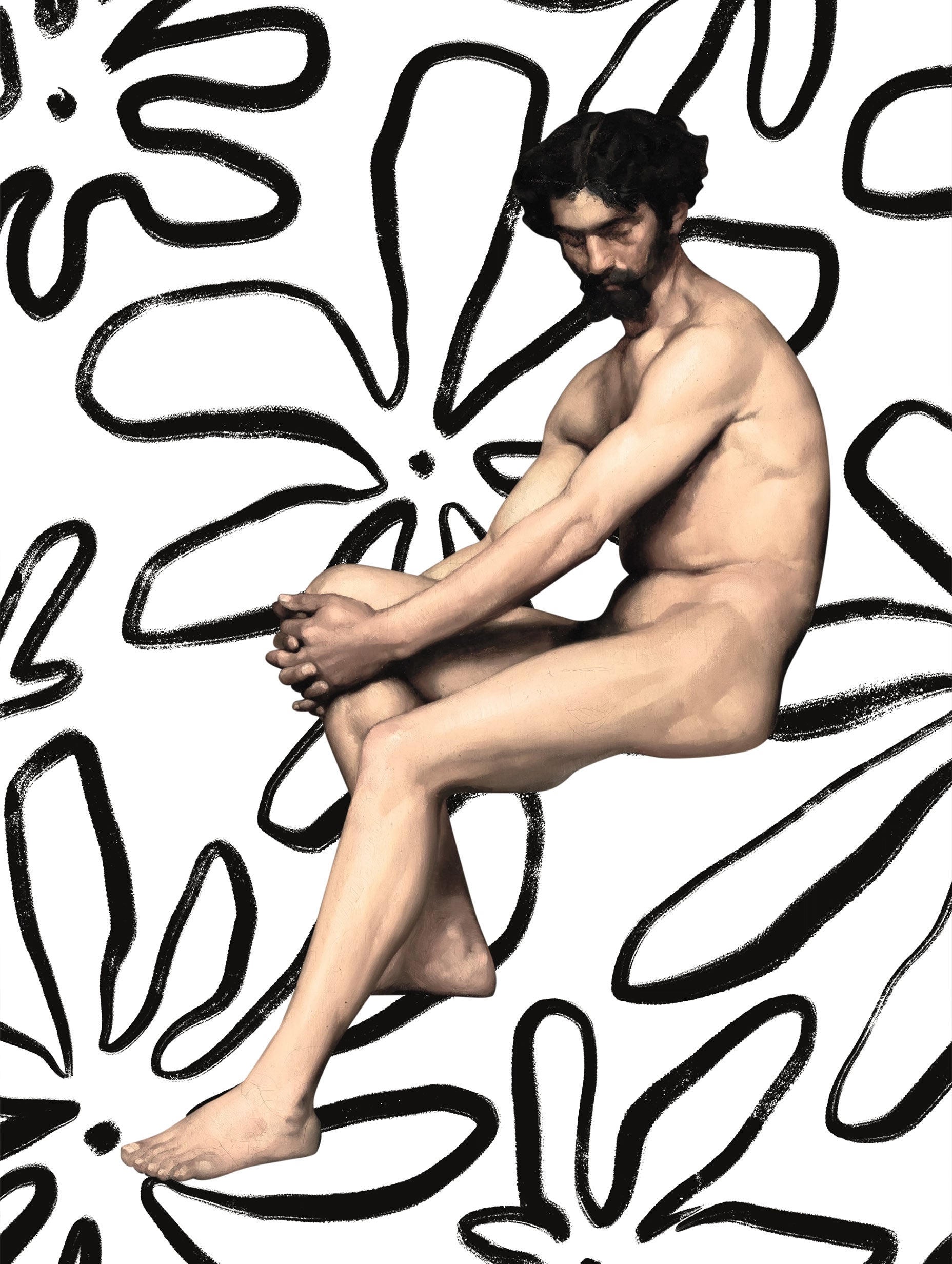 Nude Man Abstract Art Print