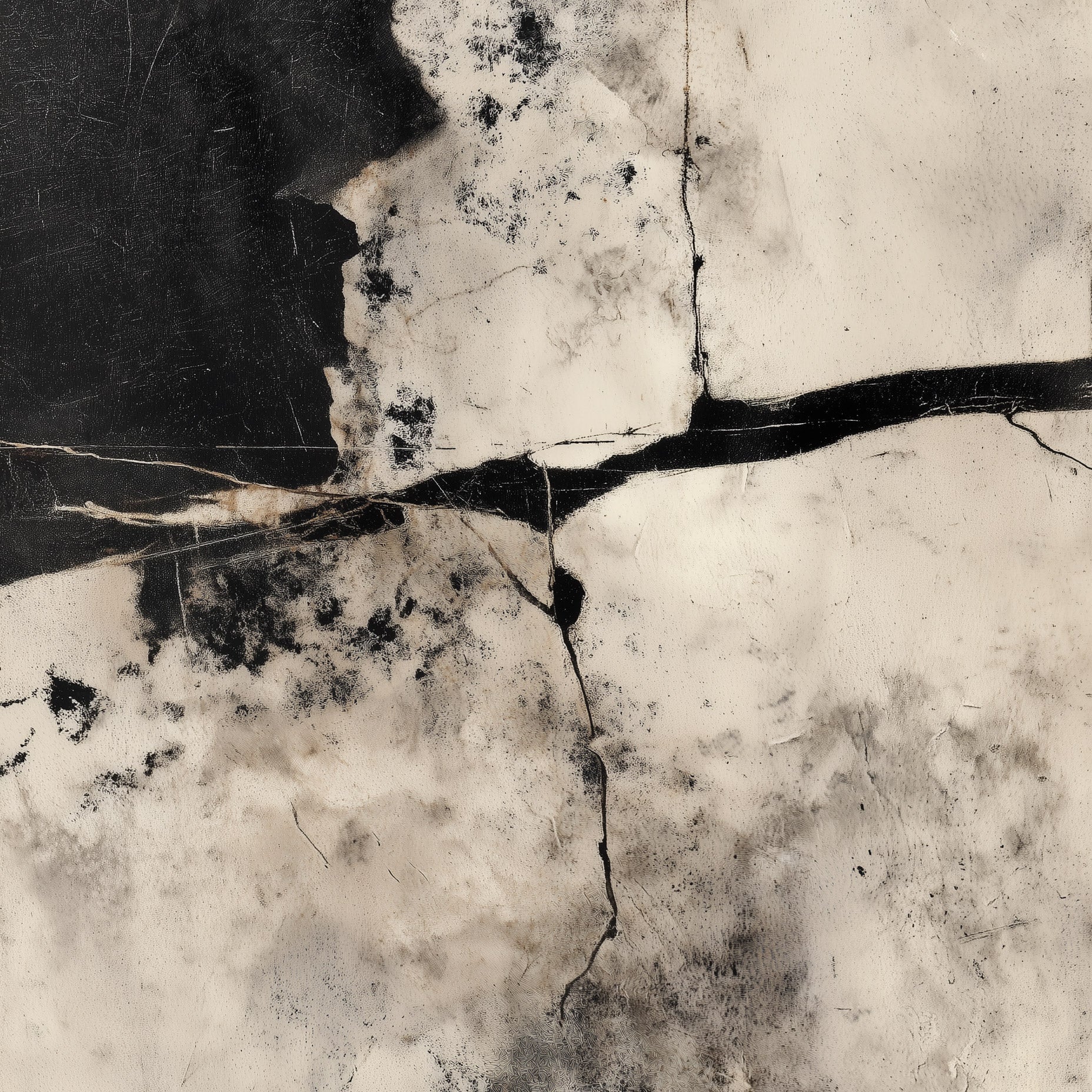 Första huset i en bosättning abstrakt konsttryck