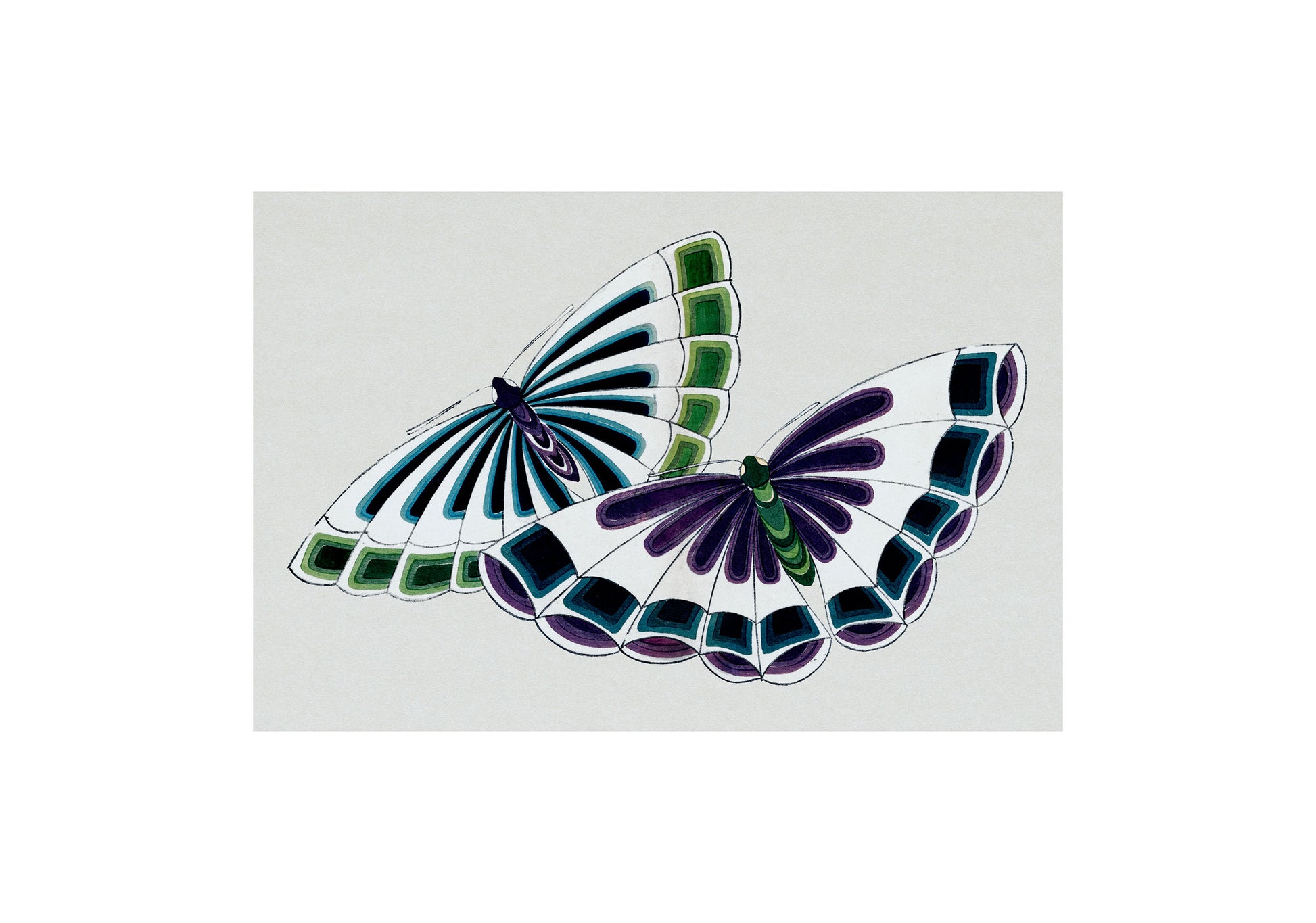 Första huset i en bosättning abstrakt konsttryck