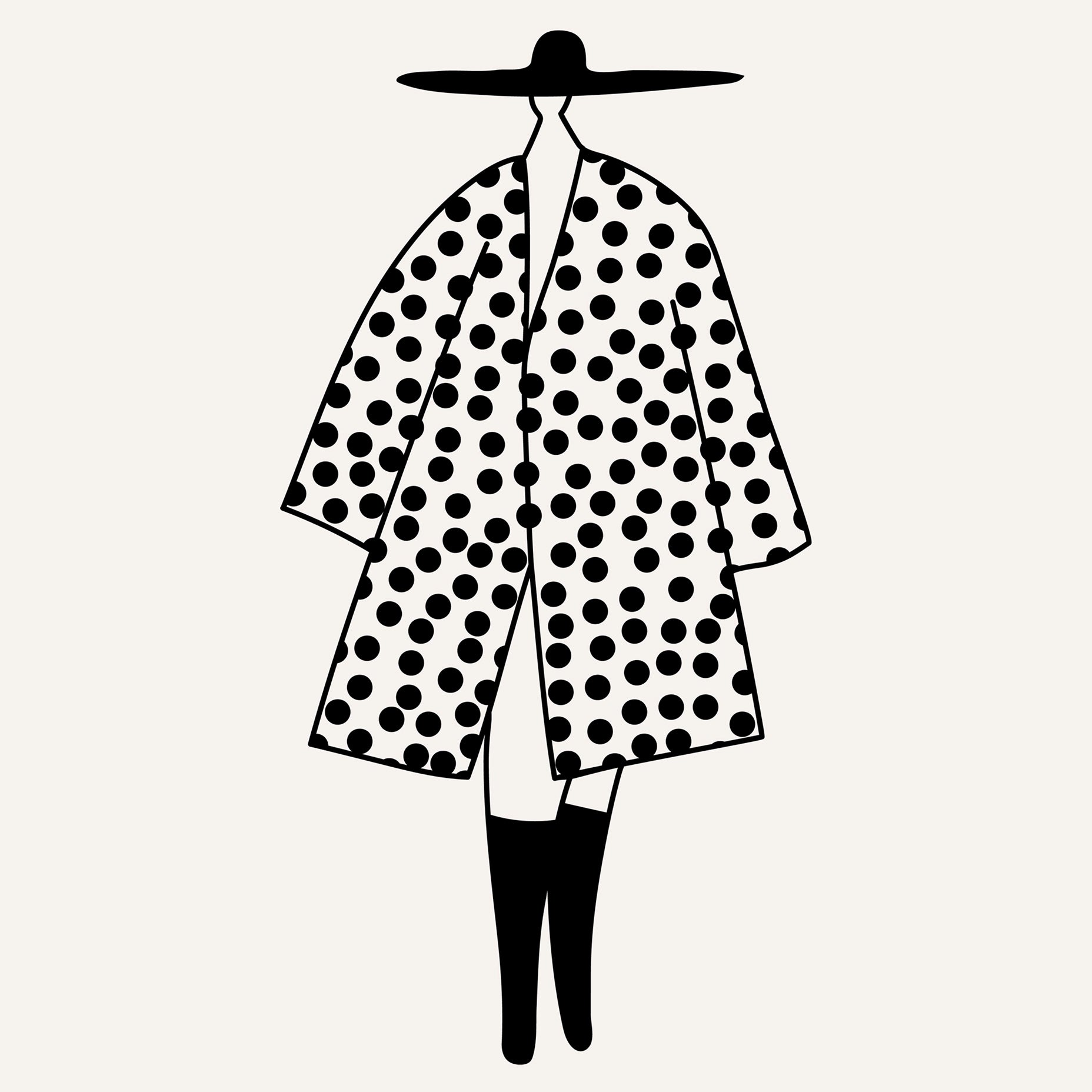 Polka Dot Figure Black and White Poster