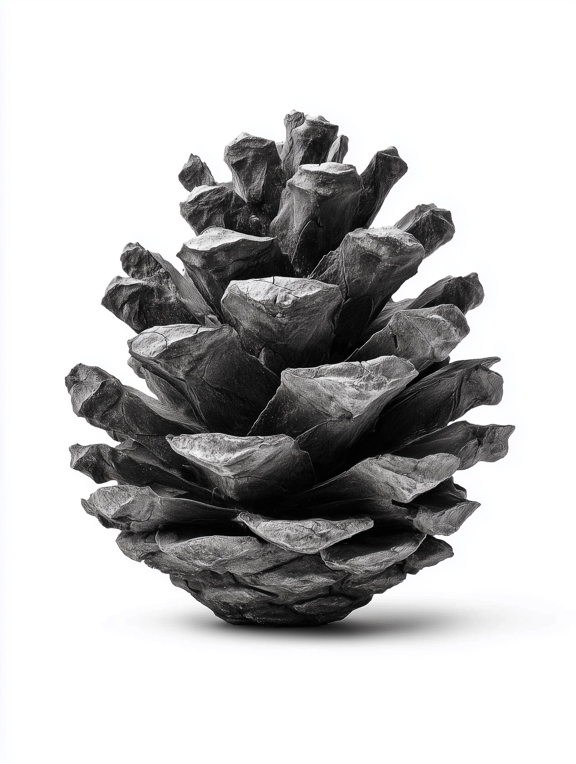 Pine Cone Black and White Fruit Artwork