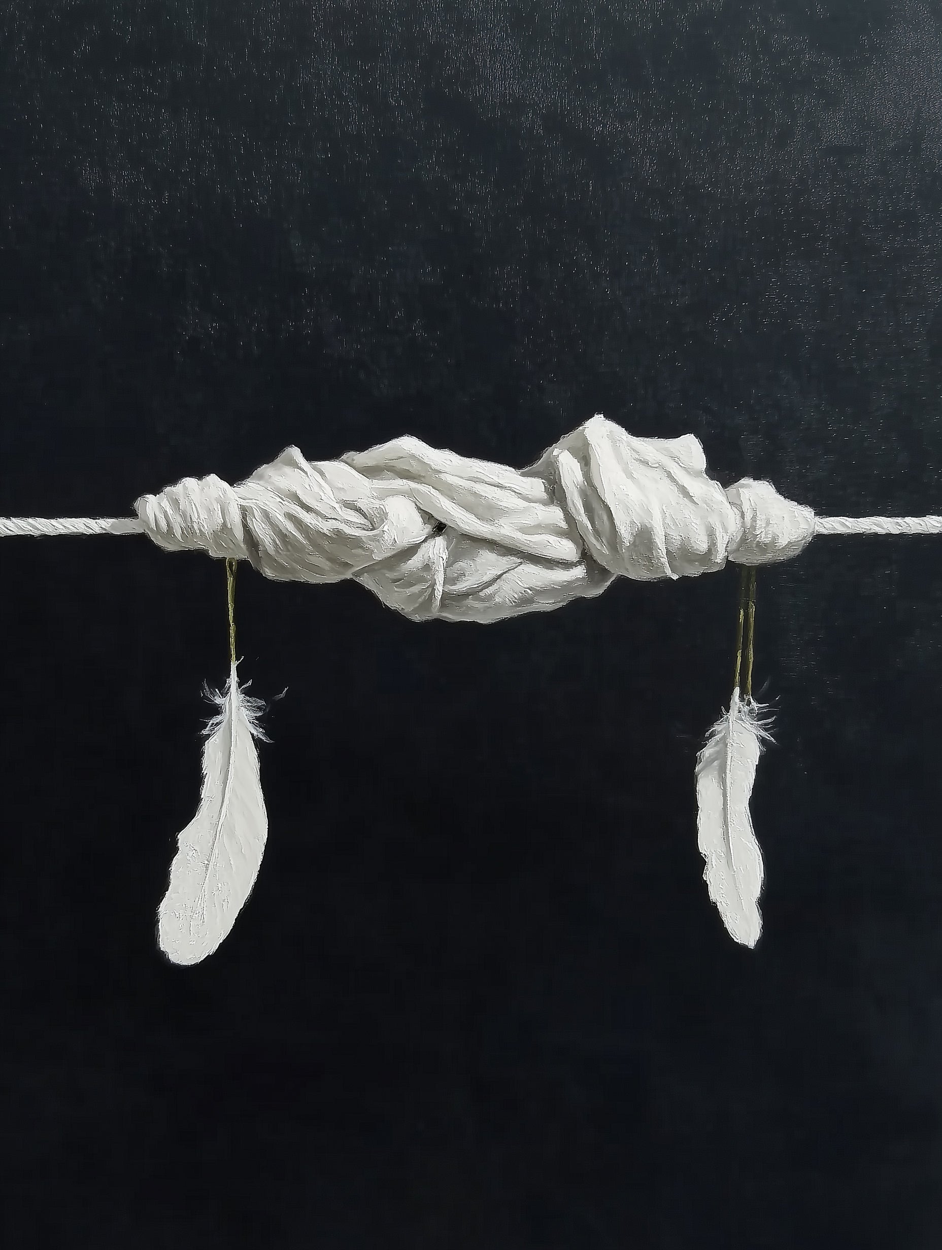 Minimalistisk kunsttrykk mellom to ender