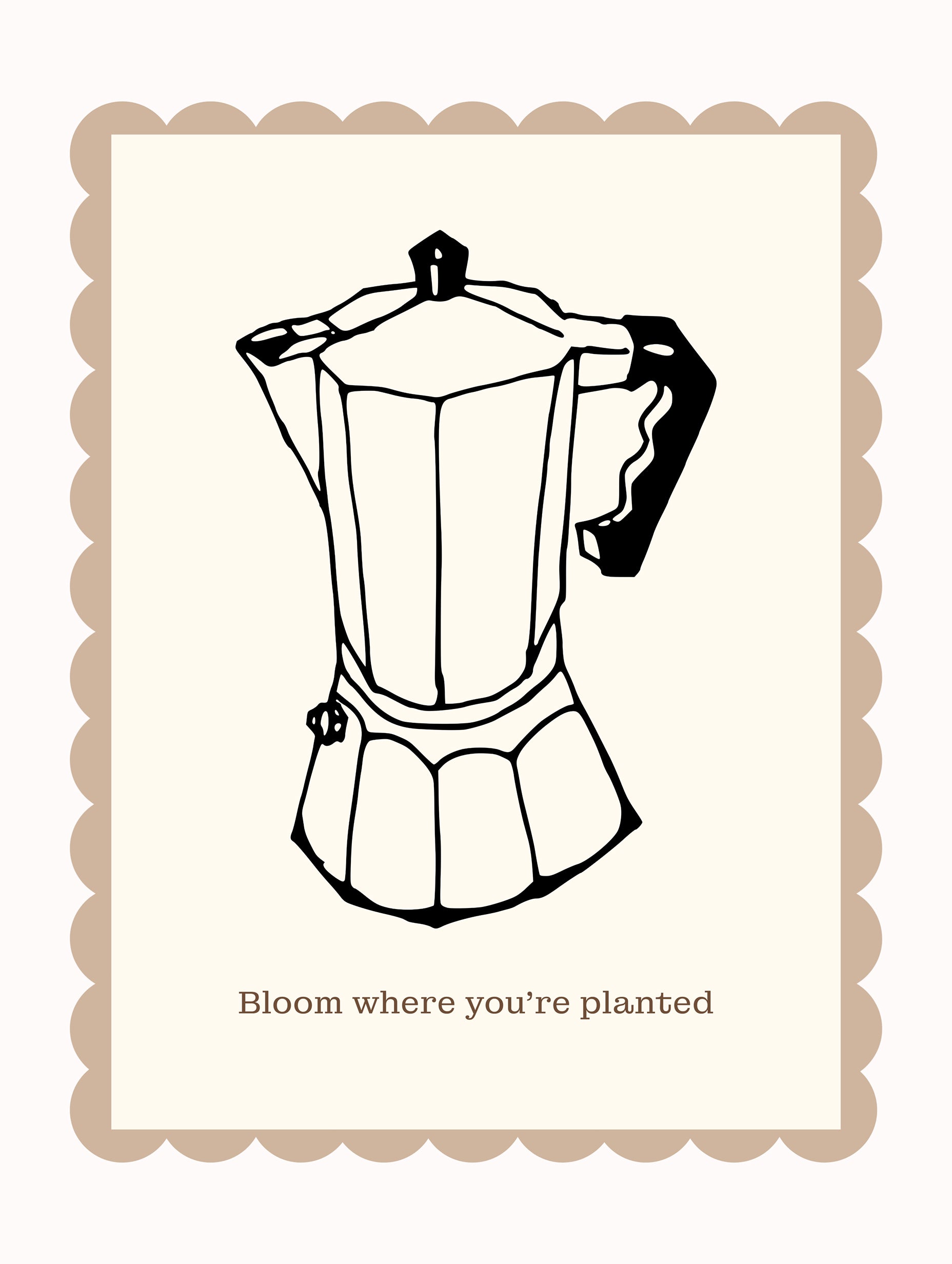 Blomstre der du er plantet kaffekunstverk