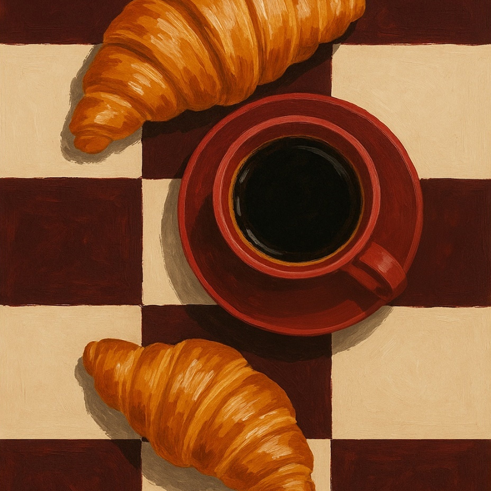 Coffee & Croissant Poster