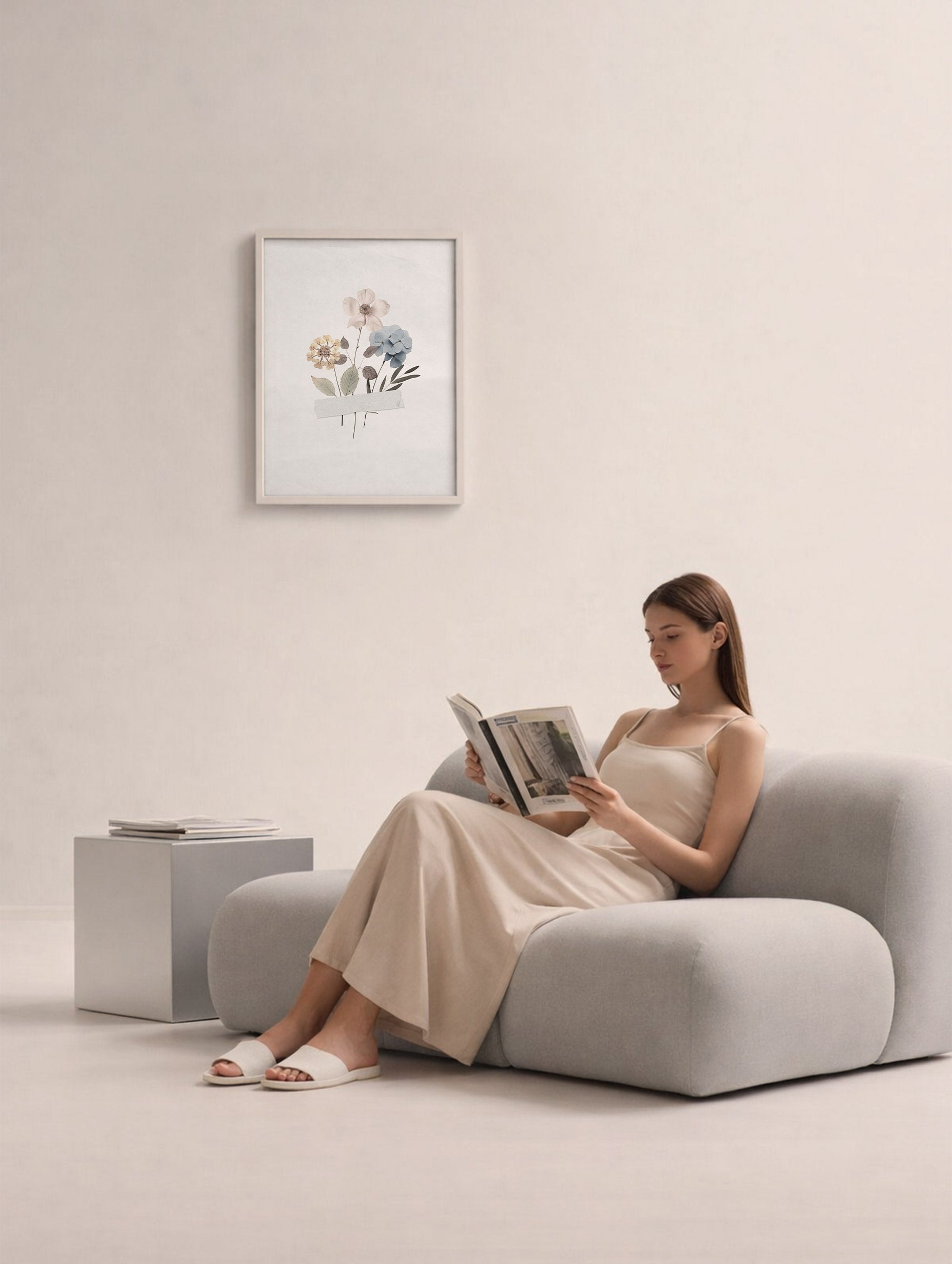 Pressed Flower Art Print Mockup