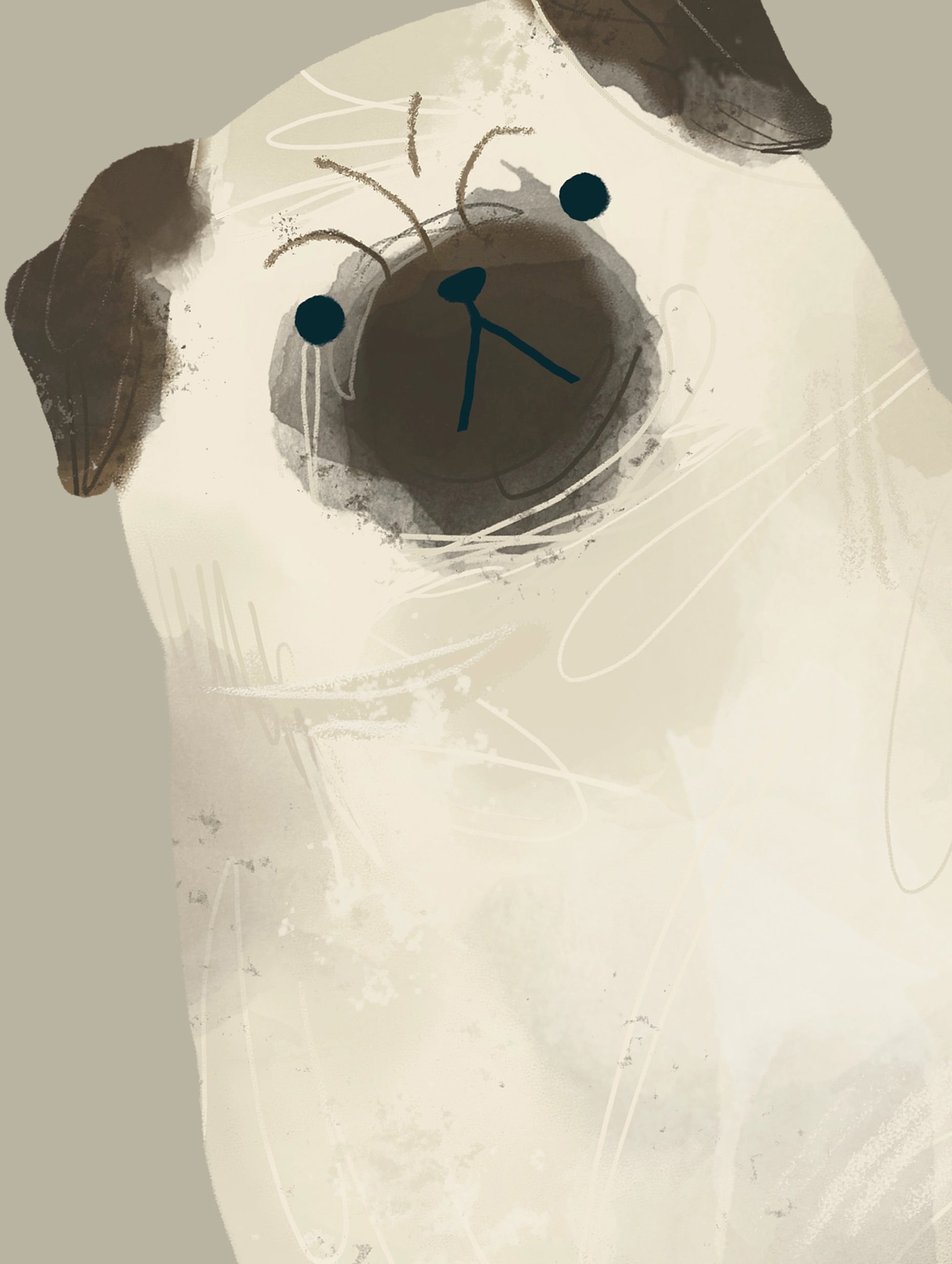 Pug Dog Animal Art Print