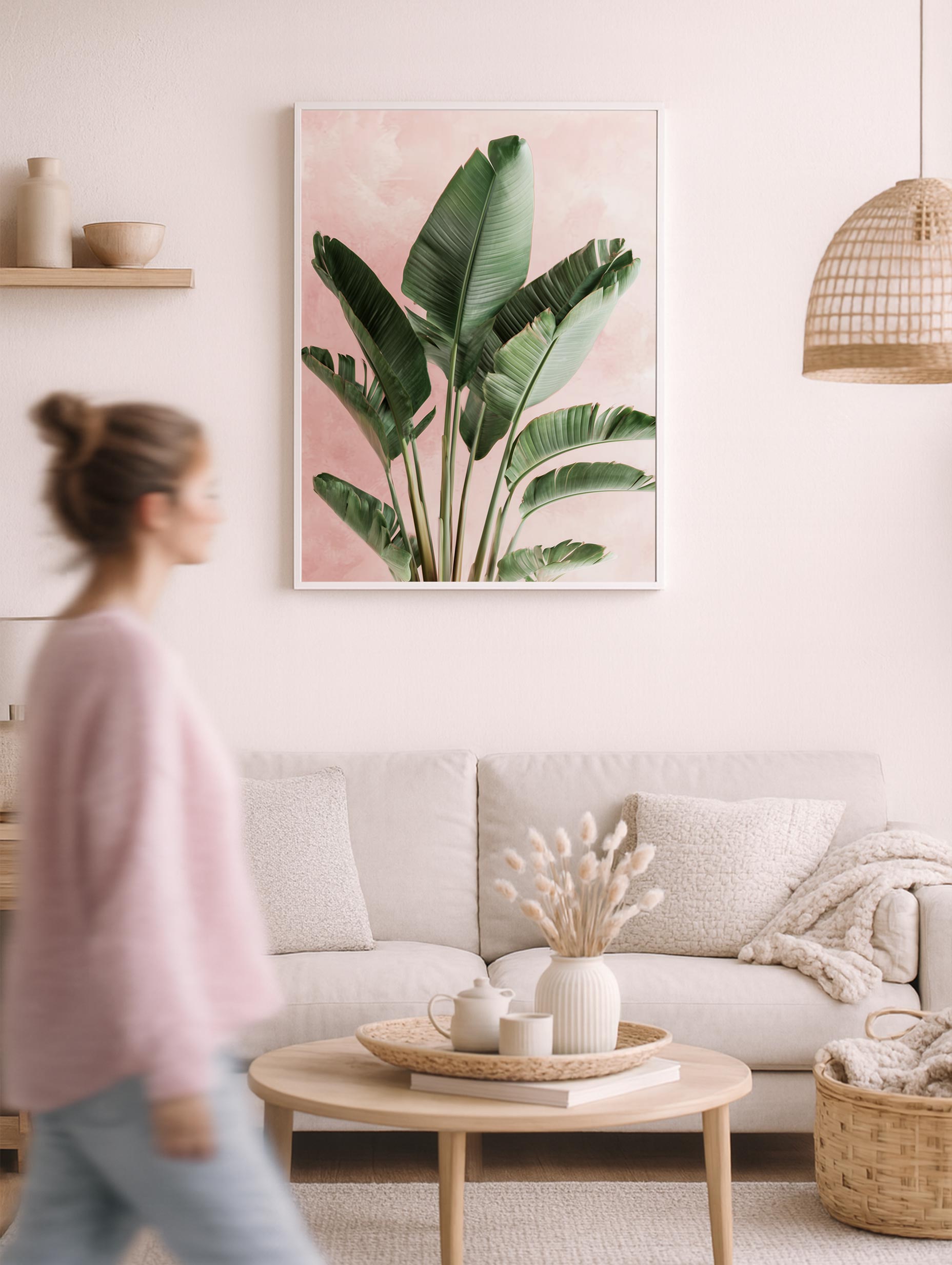 Ravenala Madagascariensis Leaves Botanical Poster Mockup