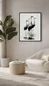 Red-Crowned Cranes Japanese Art Print Mockup