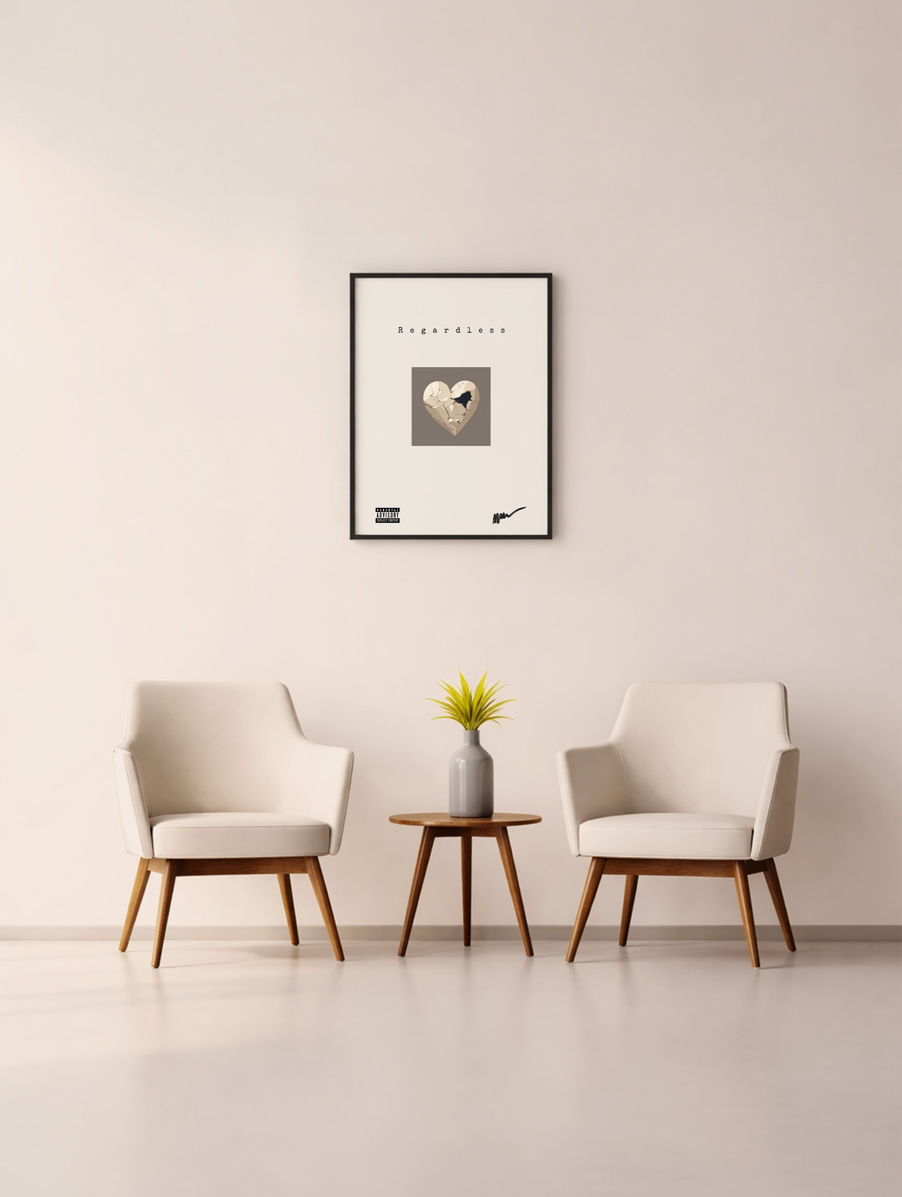 Regardless Broken Heart Minimalist Poster