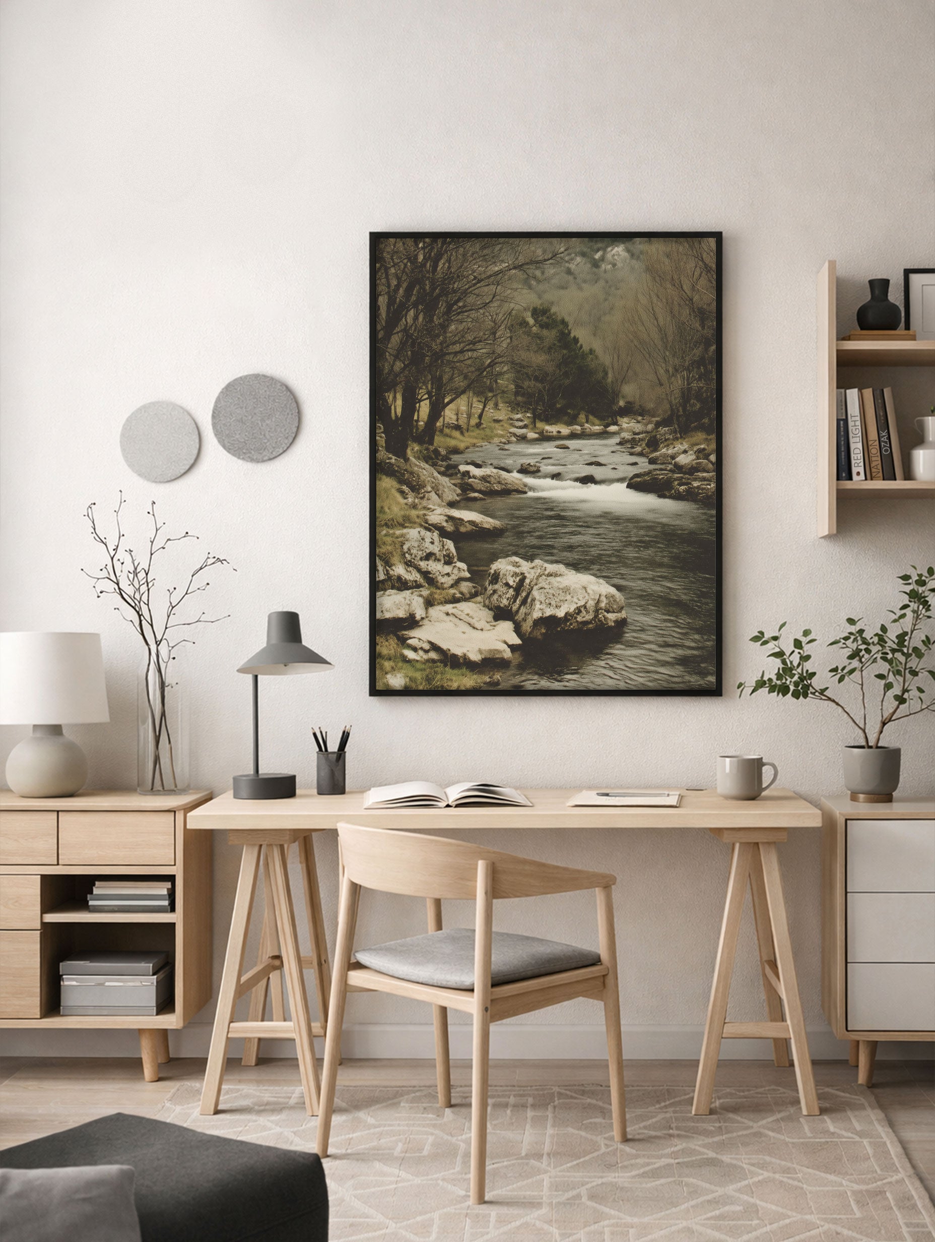 Rocky River Landscape Wall Art