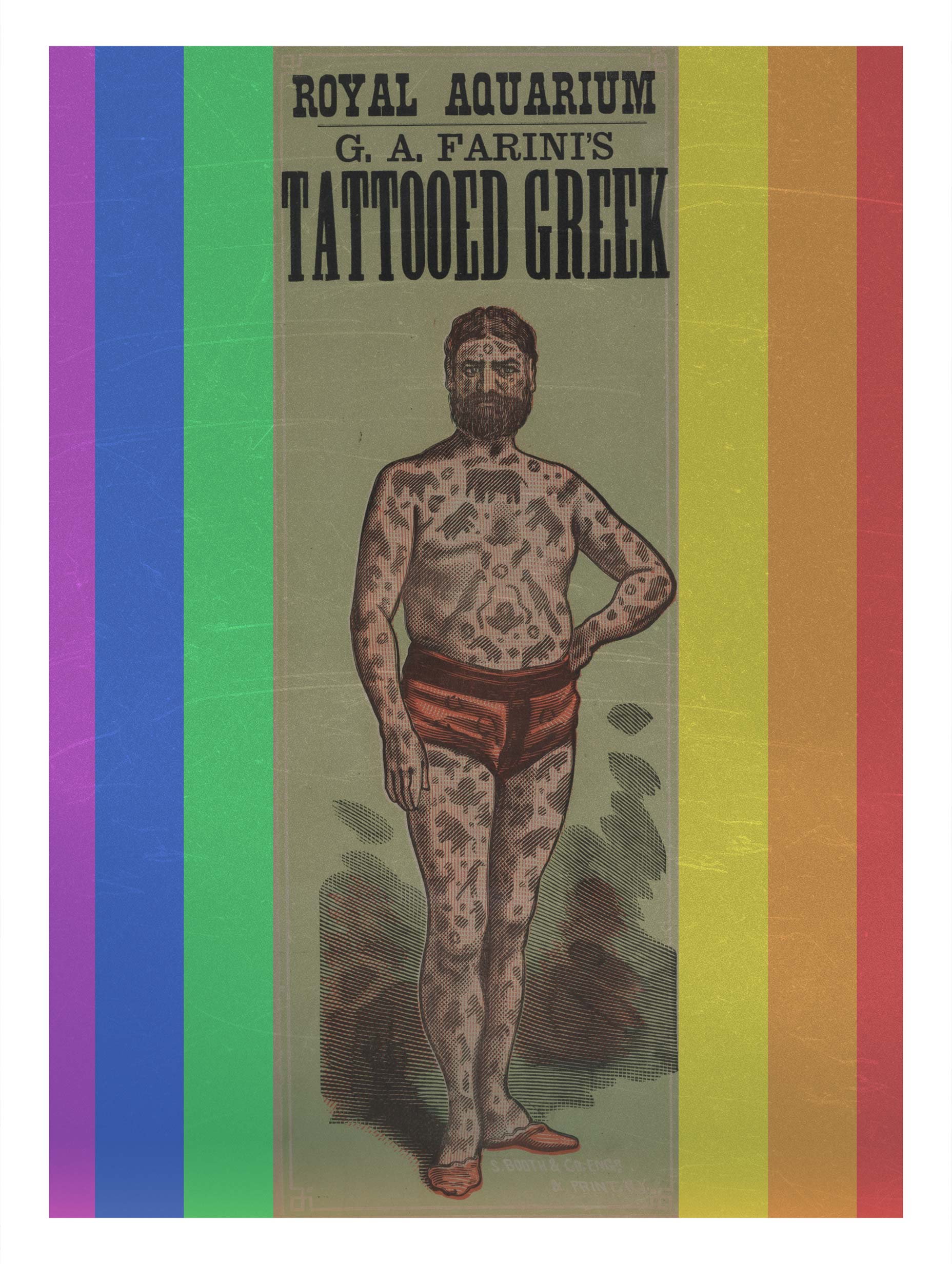 Royal Aquarium Ga Farinis Tattooed Greek Vintage Art Print