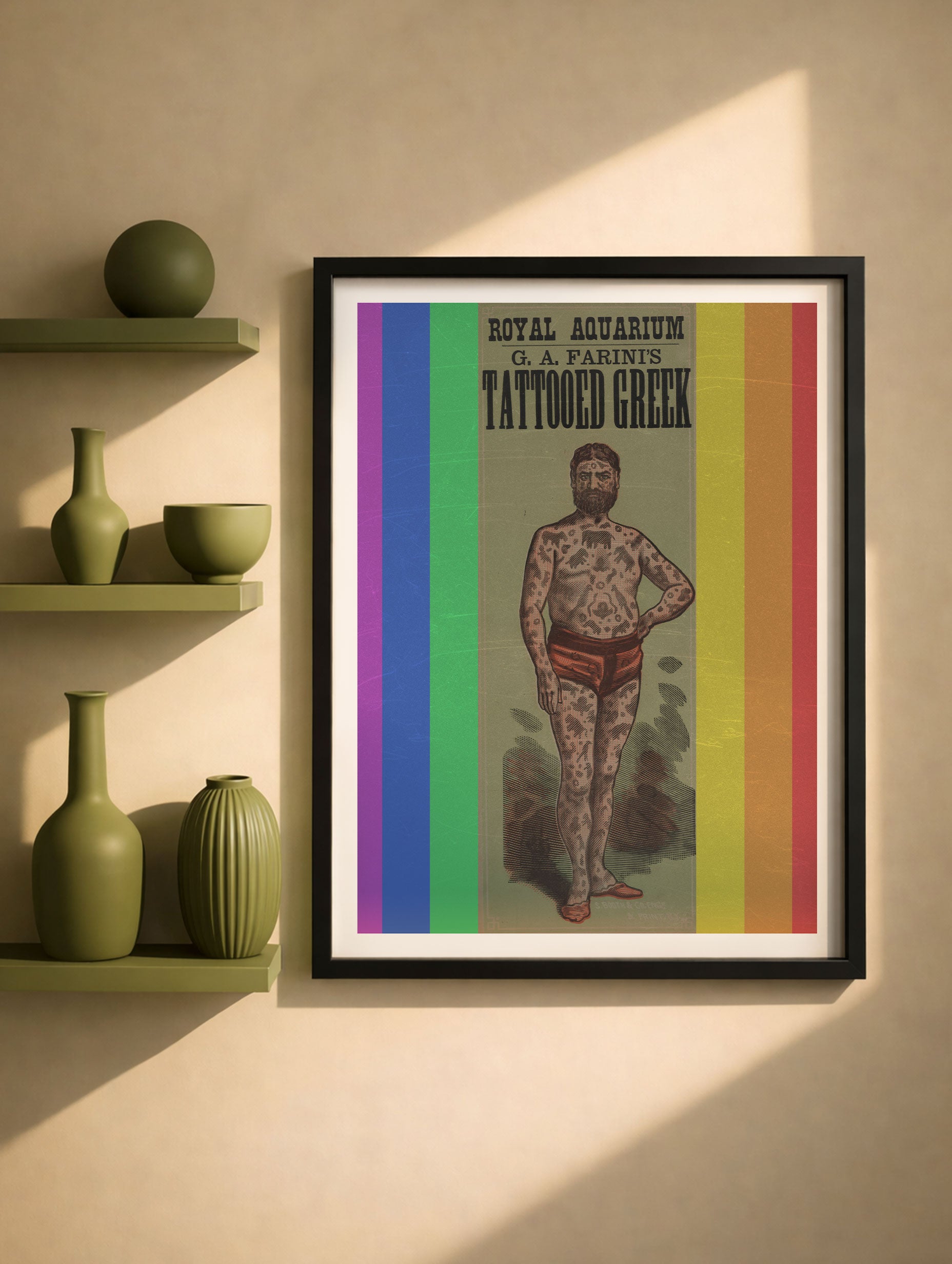 Royal Aquarium Ga Farinis Tattooed Greek Vintage Art Print Mockup