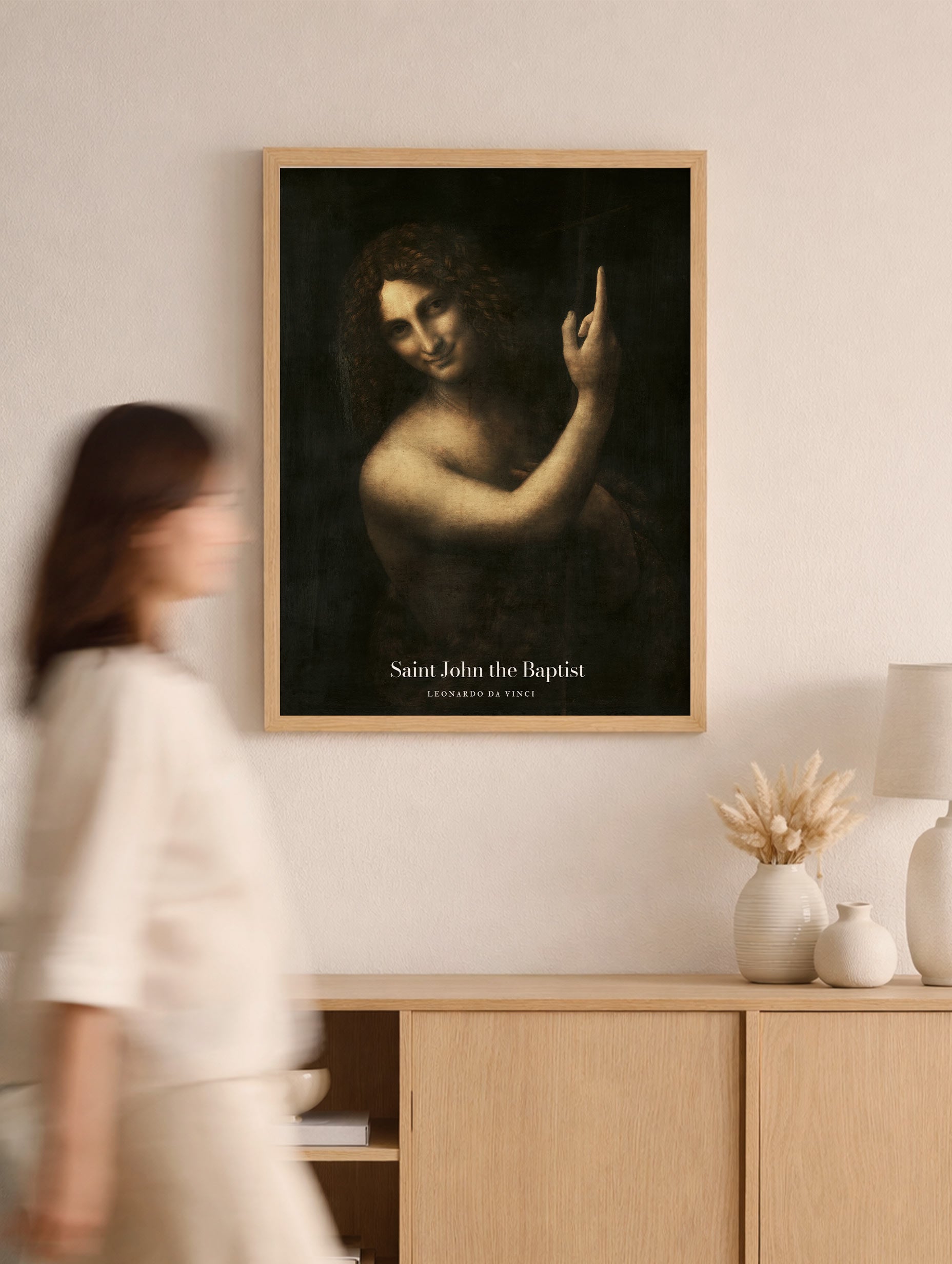 Saint John the Baptist - Leonardo Da Vinci Art Print Mockup
