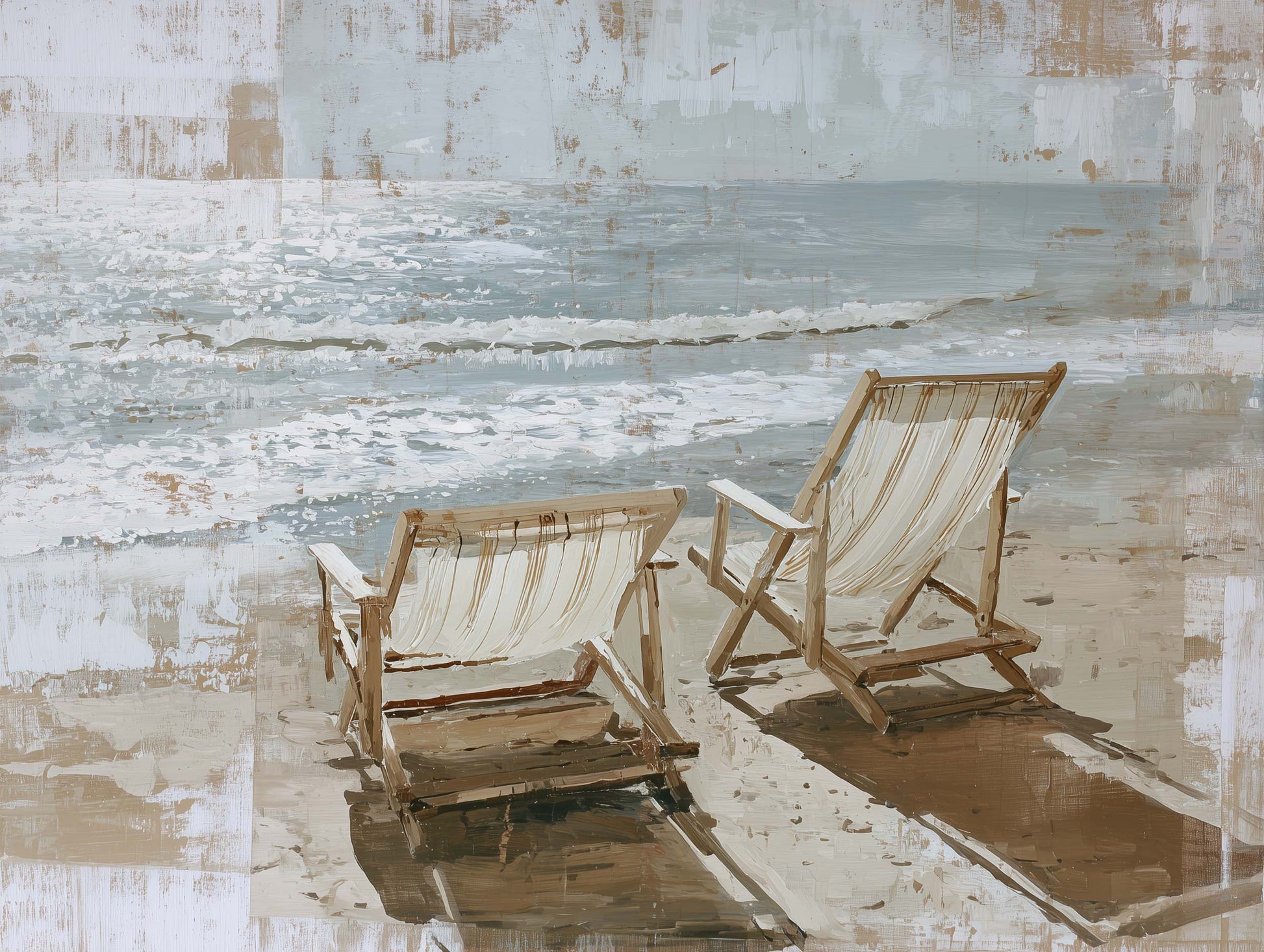 Seaside Chairs Art Print