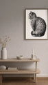 Sitting Cat Jean Bernard Art Print Mockup 