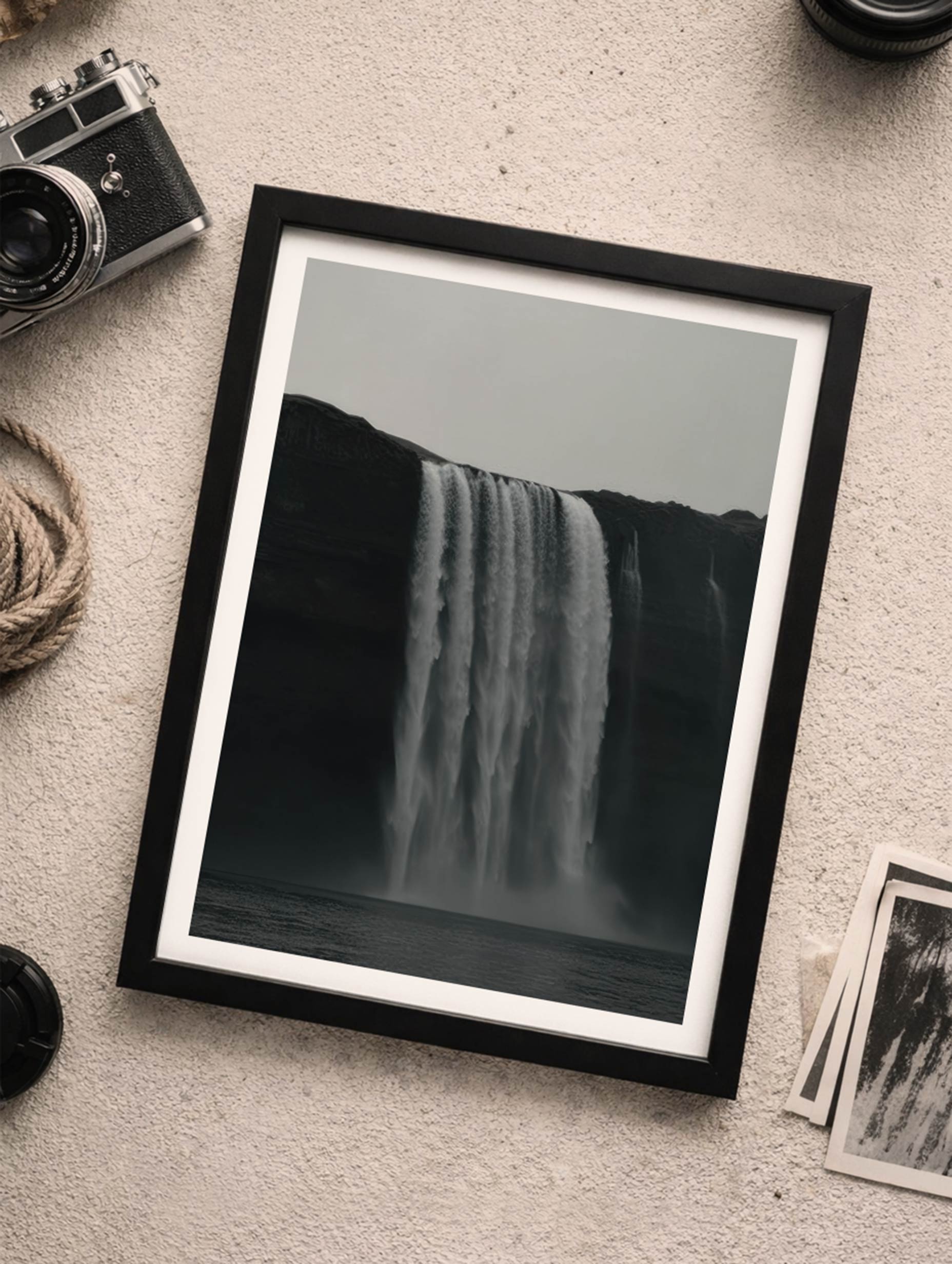 Skógafoss Waterfall Wall Art Mockup