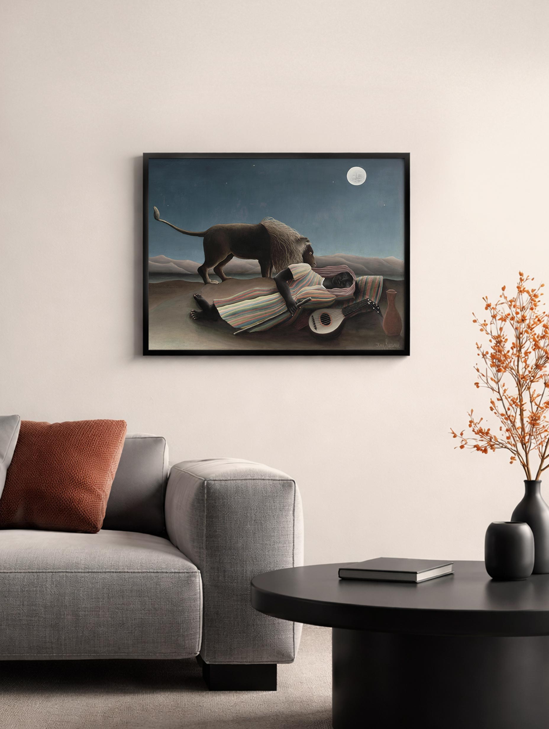 The Sleeping Gypsy Henri Rousseau Art Print Mockup
