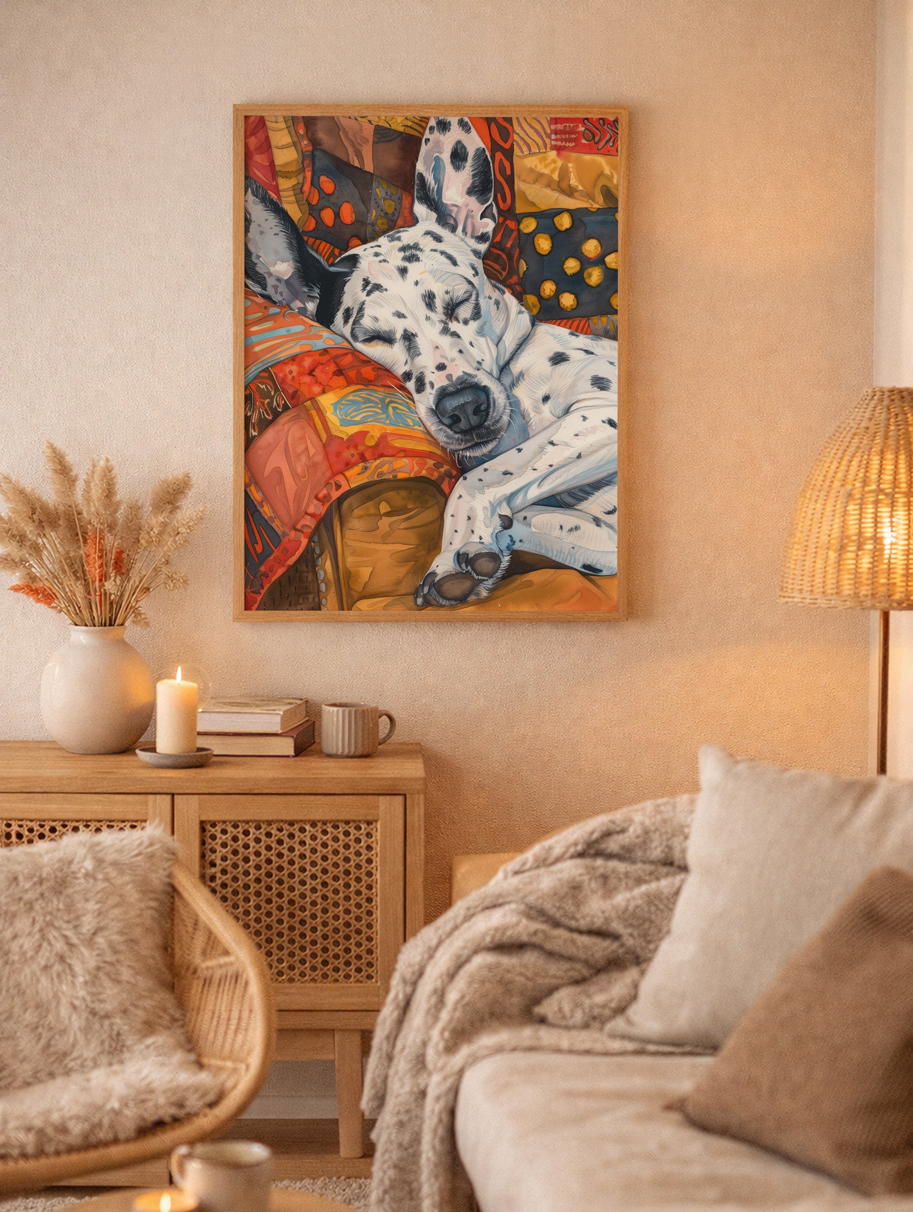 Första huset i en bosättning abstrakt konsttryck