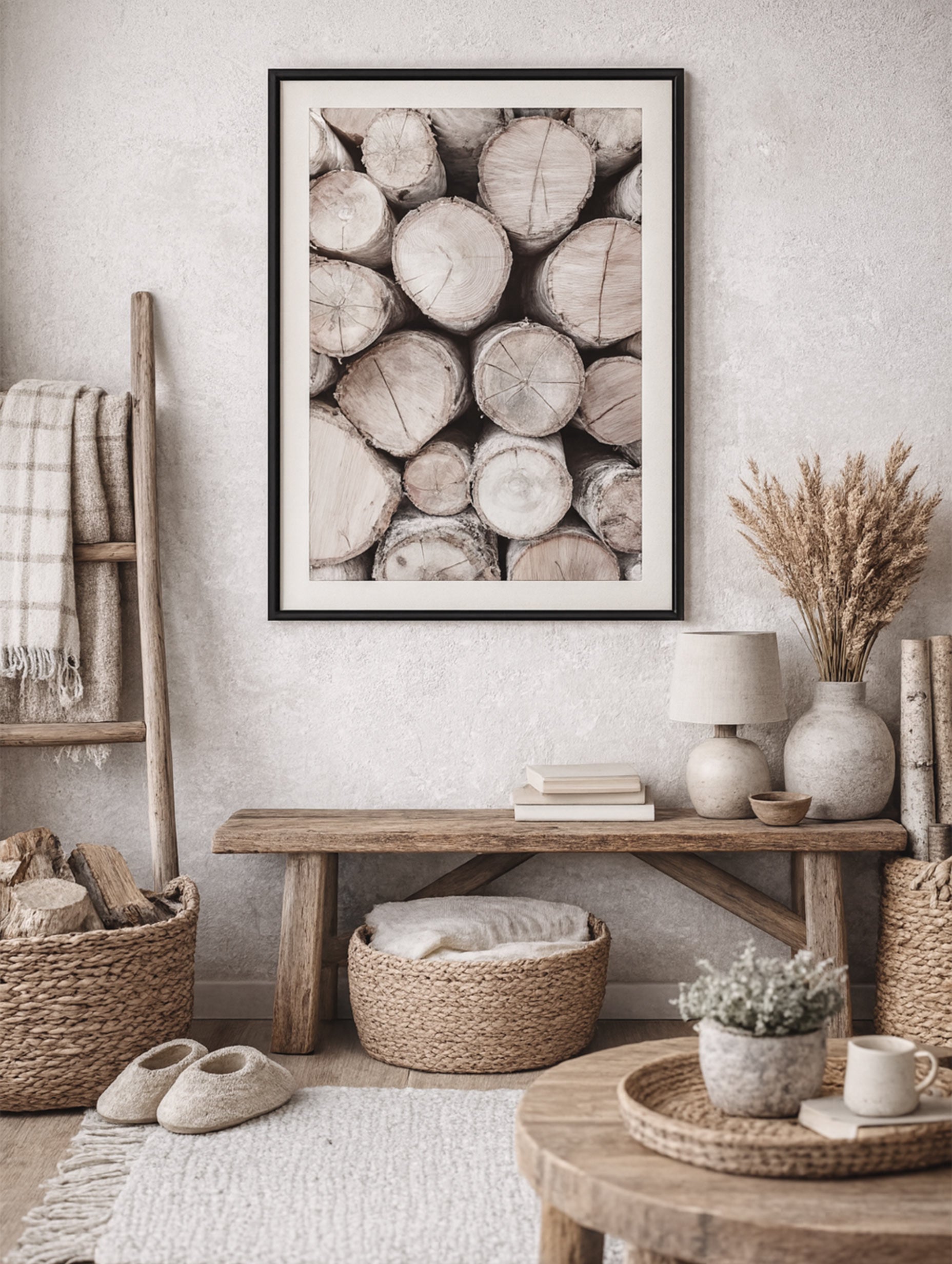 Första huset i en bosättning abstrakt konsttryck