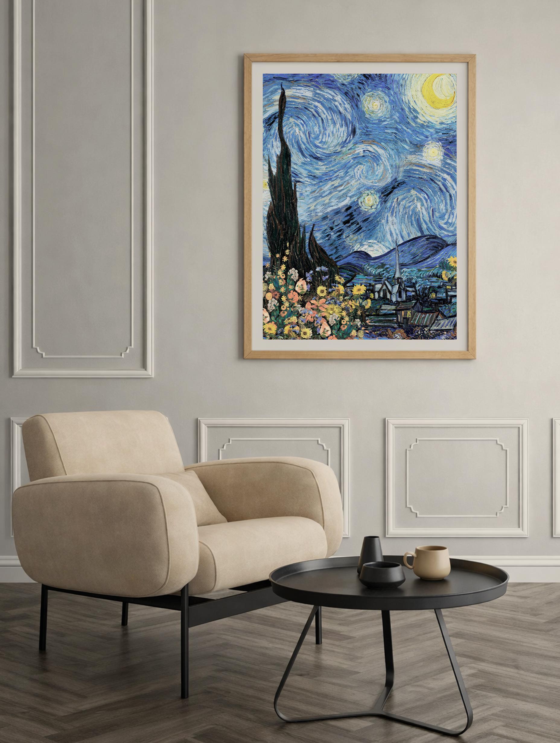 The Starry Night Van Gogh Art Print No 3 Mockup