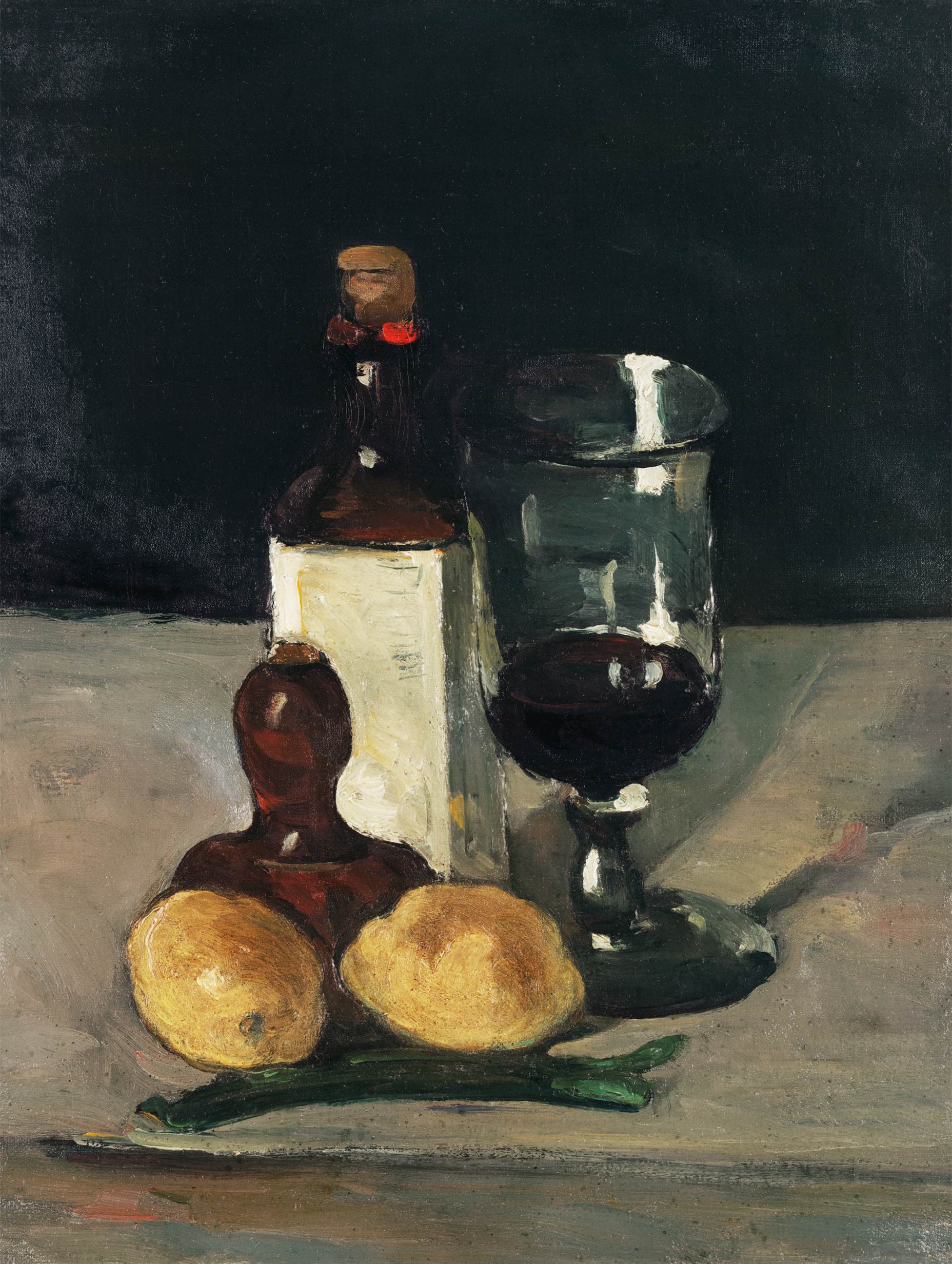 Still Life with Bottle, Glass, and Lemons Paul Cézanne Art Print