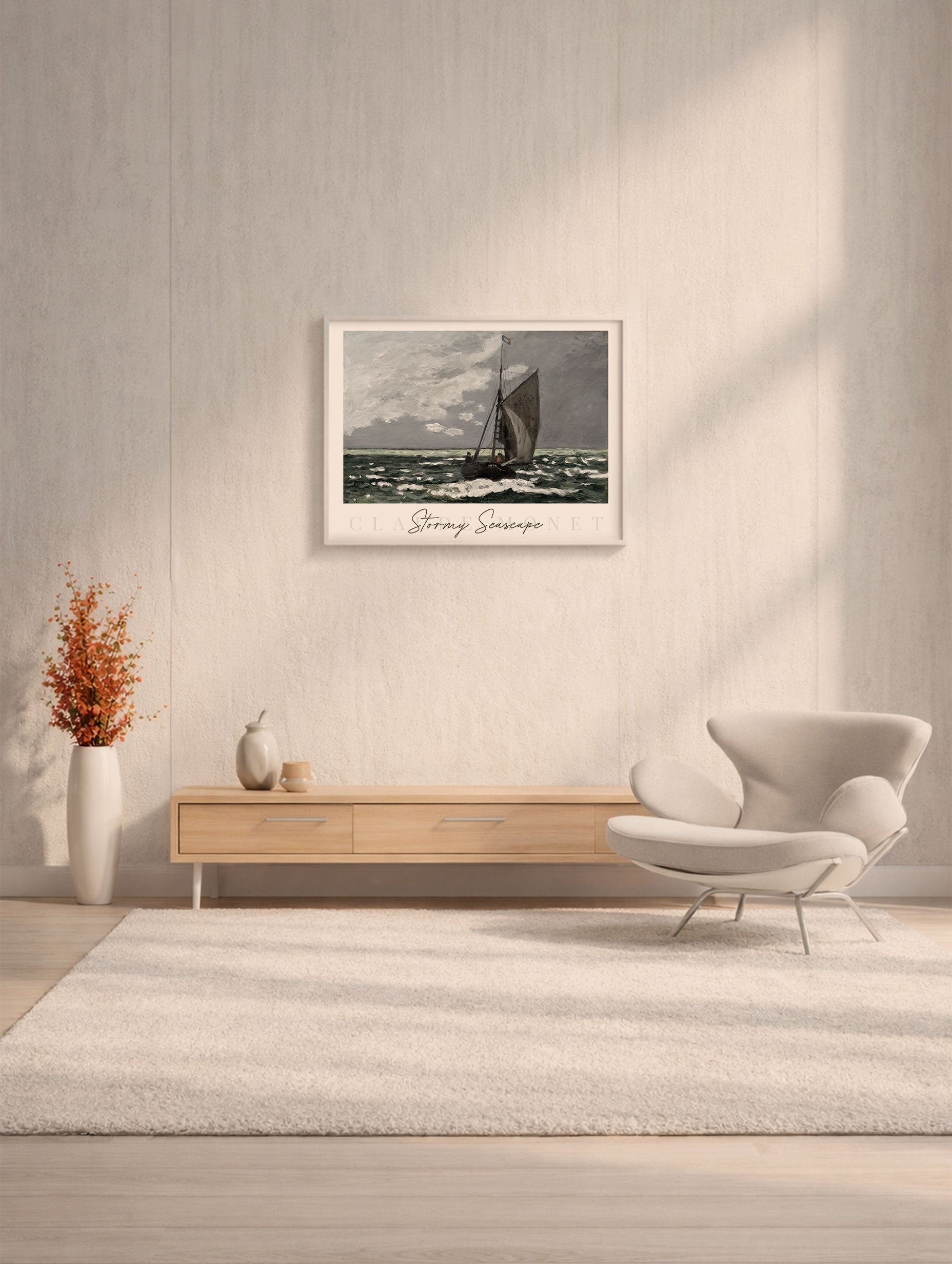 Stormy Seascape - Claude Monet Mockup