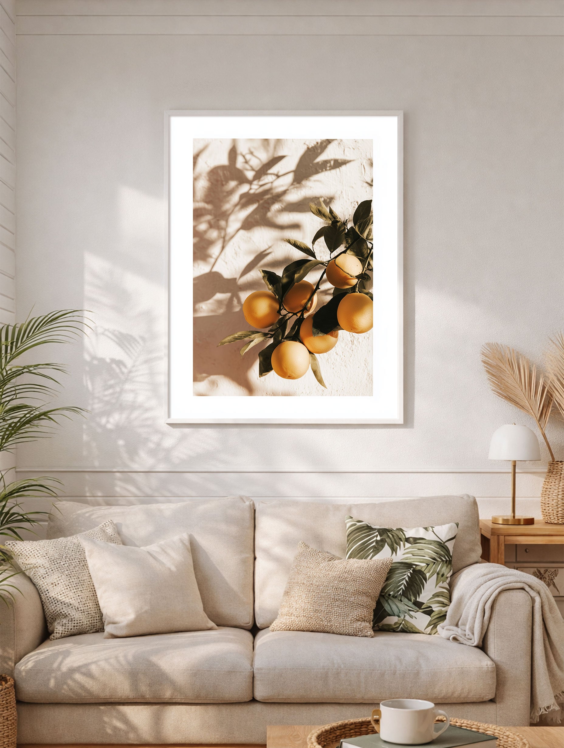 Solbelyste sitroner gren frukt kunstverk