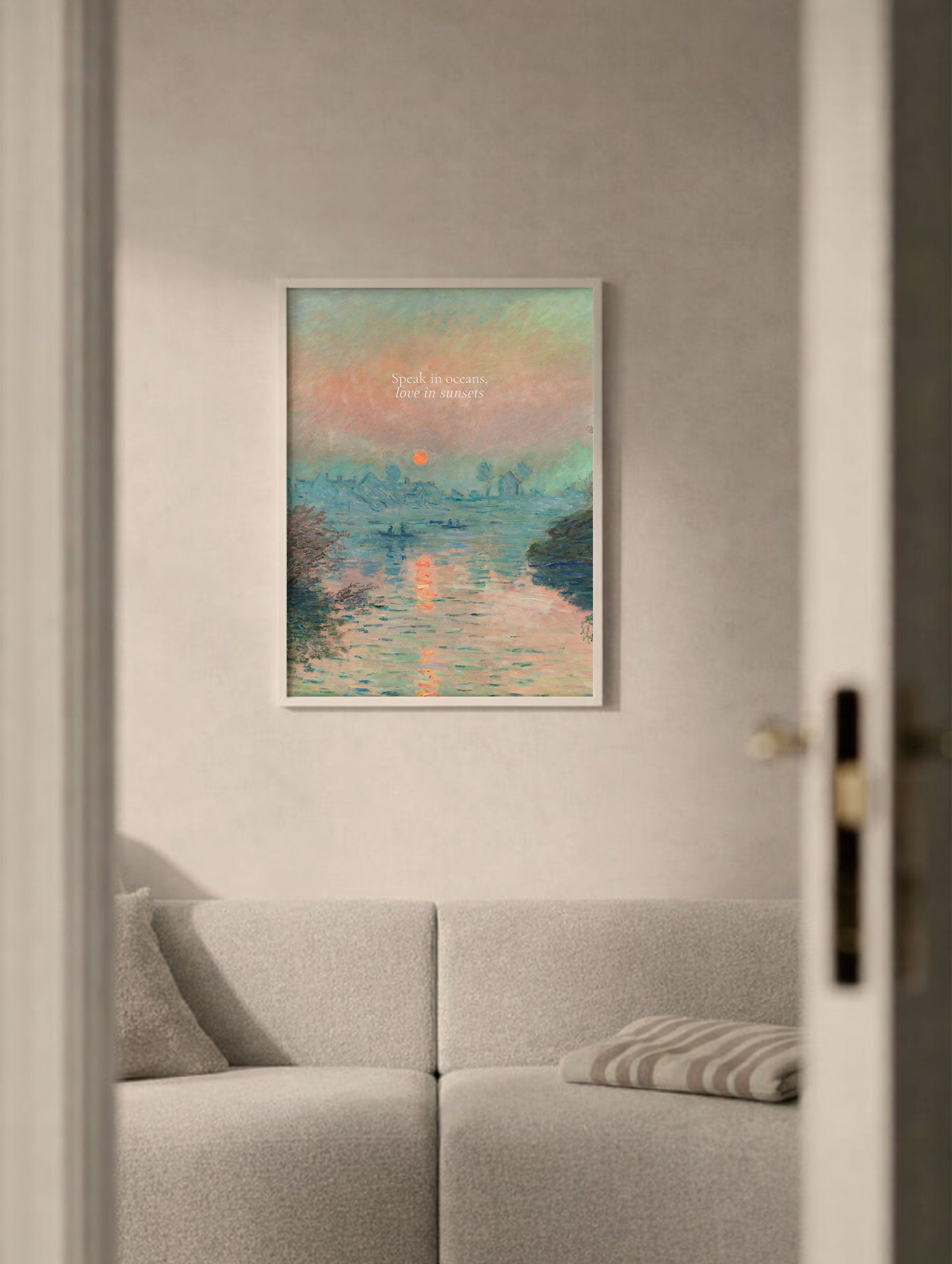 Sunset on the Seine at Lavacourt - Claude Monet