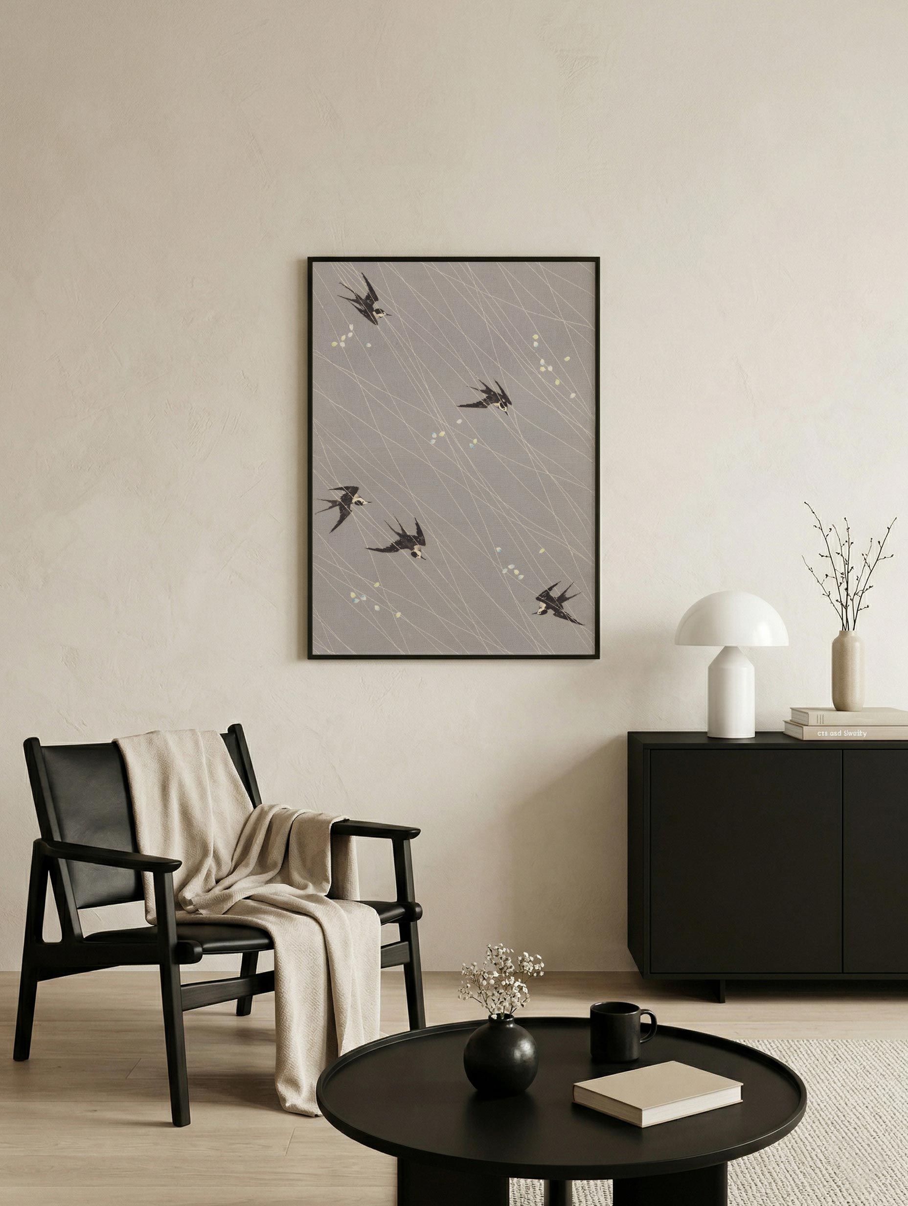 Swallow Birds Pattern Japanese Art Print Mockup