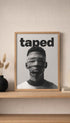 Taped Black and White Poster Mockup